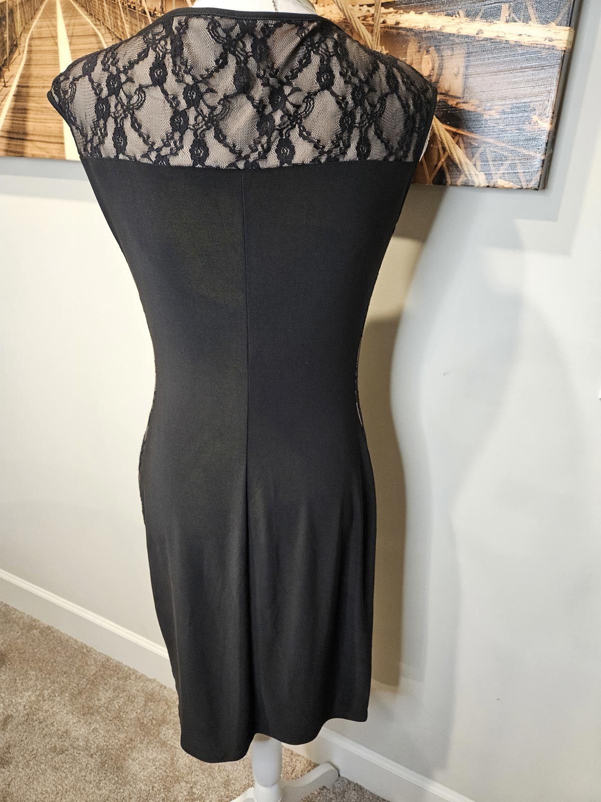 Chaps Chaps Black Lace Dress - Figure Flattering Size M / US 6-8 / IT 42-44 - 3 Thumbnail