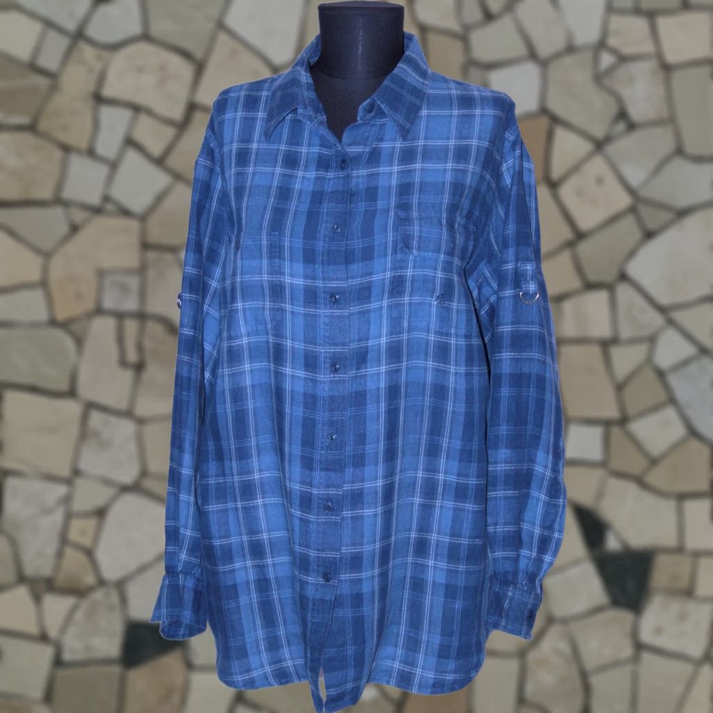 Ralph Lauren Lauren Ralph Lauren womens blue check shirt Size 2X 100% linen Button-Up Long Sleeve Size XXL / US 16-18 / IT 52-54 - 1 Thumbnail