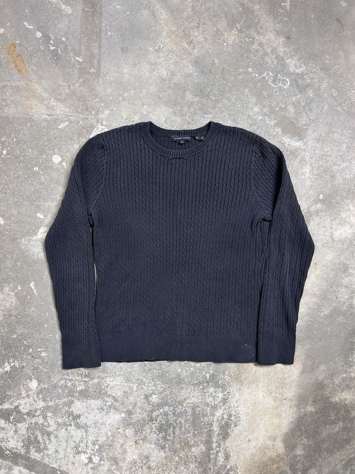 Other Jeanne Pierre Black Cable Knit V‑Neck Sweater Women’s Size M / US 6-8 / IT 42-44 - 1 Thumbnail