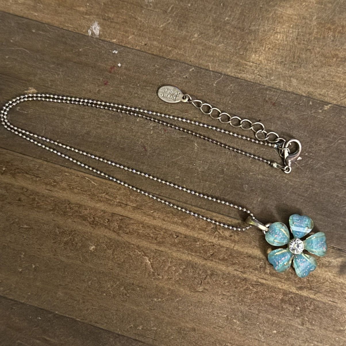 Other Cool Jewels silver tone blue flower pendant necklace Size ONE SIZE - 4 Thumbnail