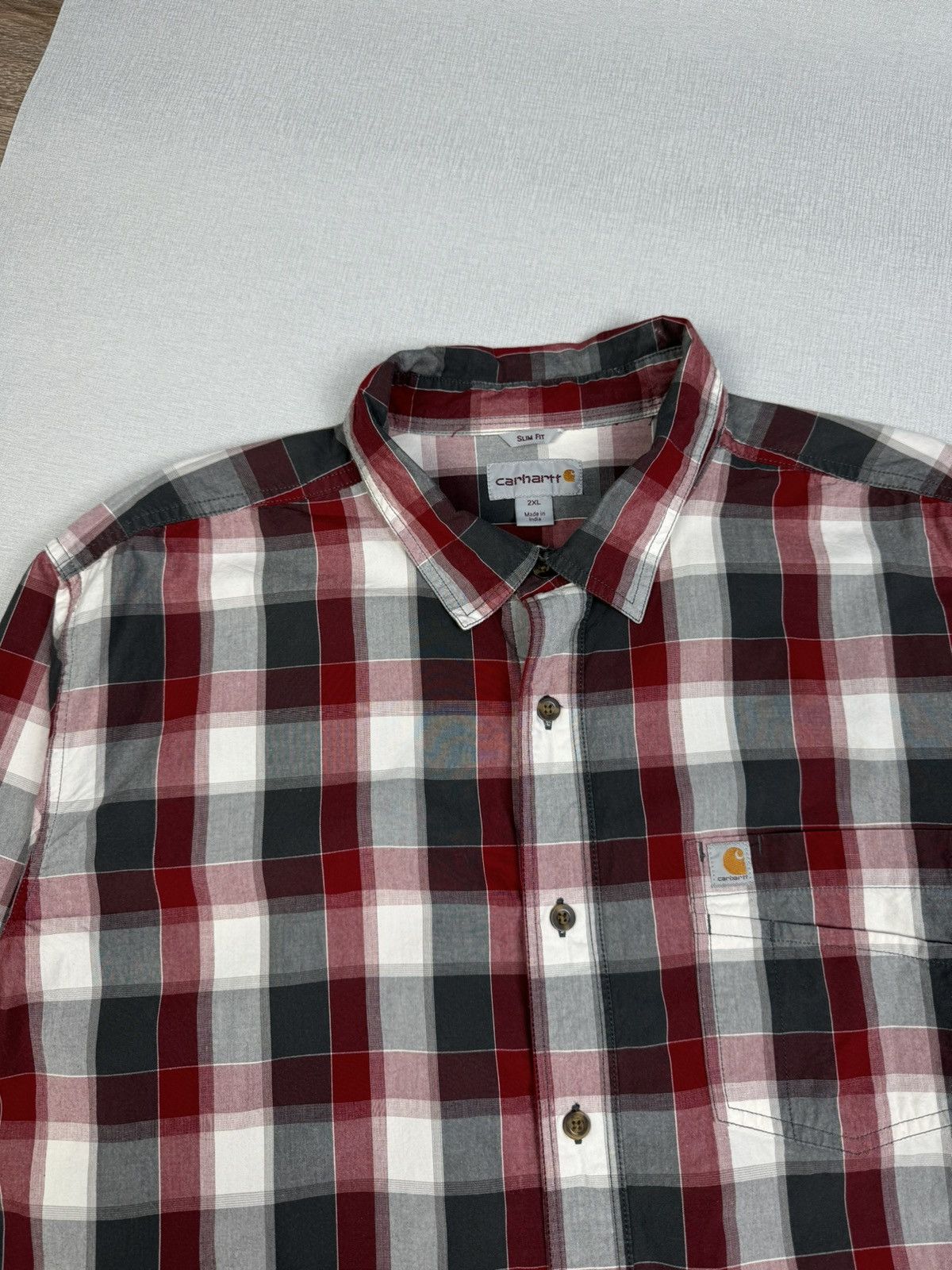 Carhartt Wip Carhartt WIP Essential Plaid Open Collar Long Sleeve Shirt Size US XXL / EU 58 / 5 - 2 Thumbnail
