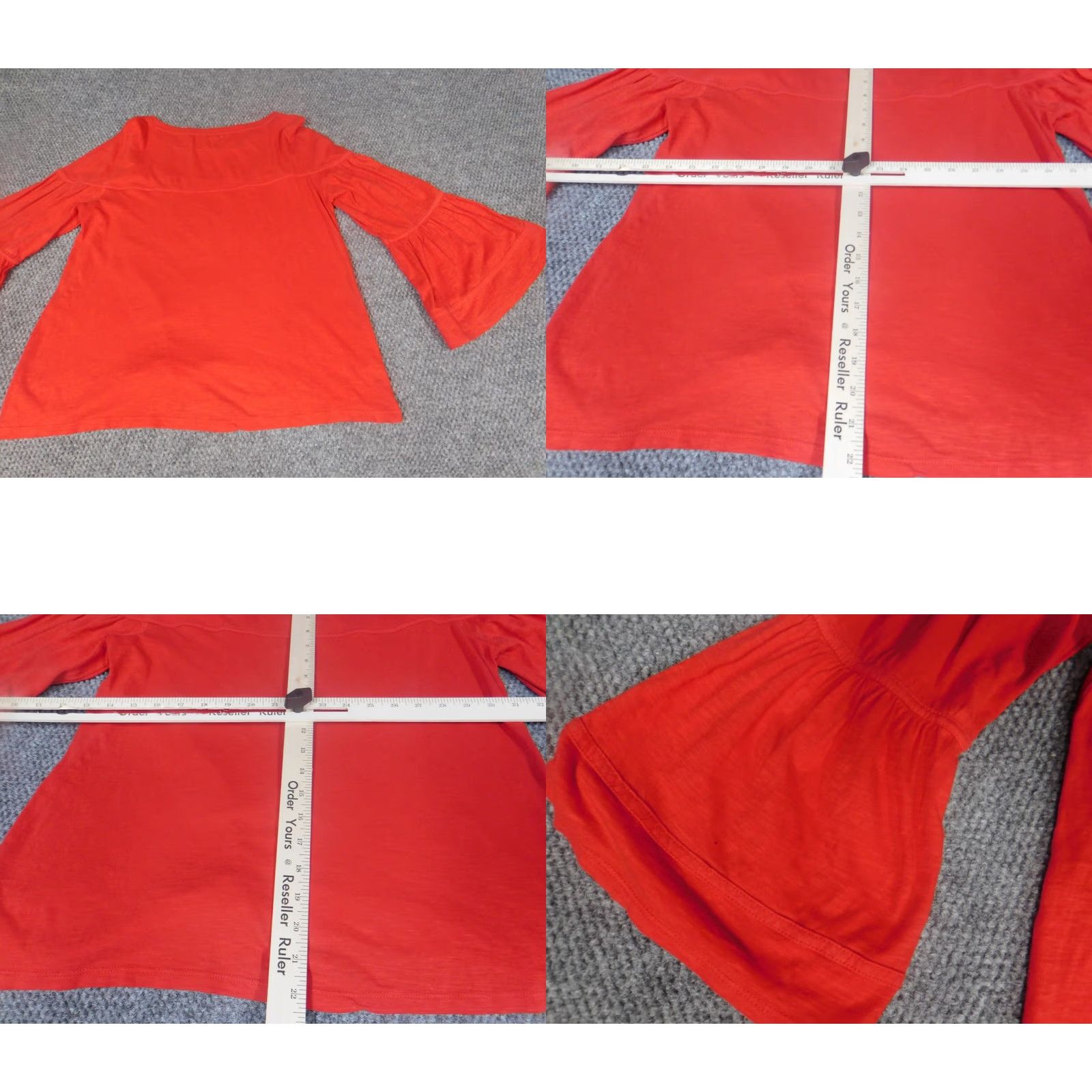 Ann Taylor Loft Ann Taylor Loft Red Bell Sleeve Cotton Blouse M Women Long Sleeve Casual Pullover Ruffle 100% Cotton Regular Size M Size M / US 6-8 / IT 42-44 - 9 Thumbnail