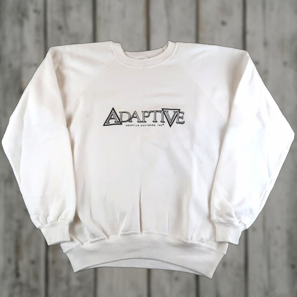 VINTAGE Hanes Sweatshirt Unisex XL Crew Neck White 80s Vintage Raglan Graphic Print All Seasons Activewear Reading Book Club Jane Austen