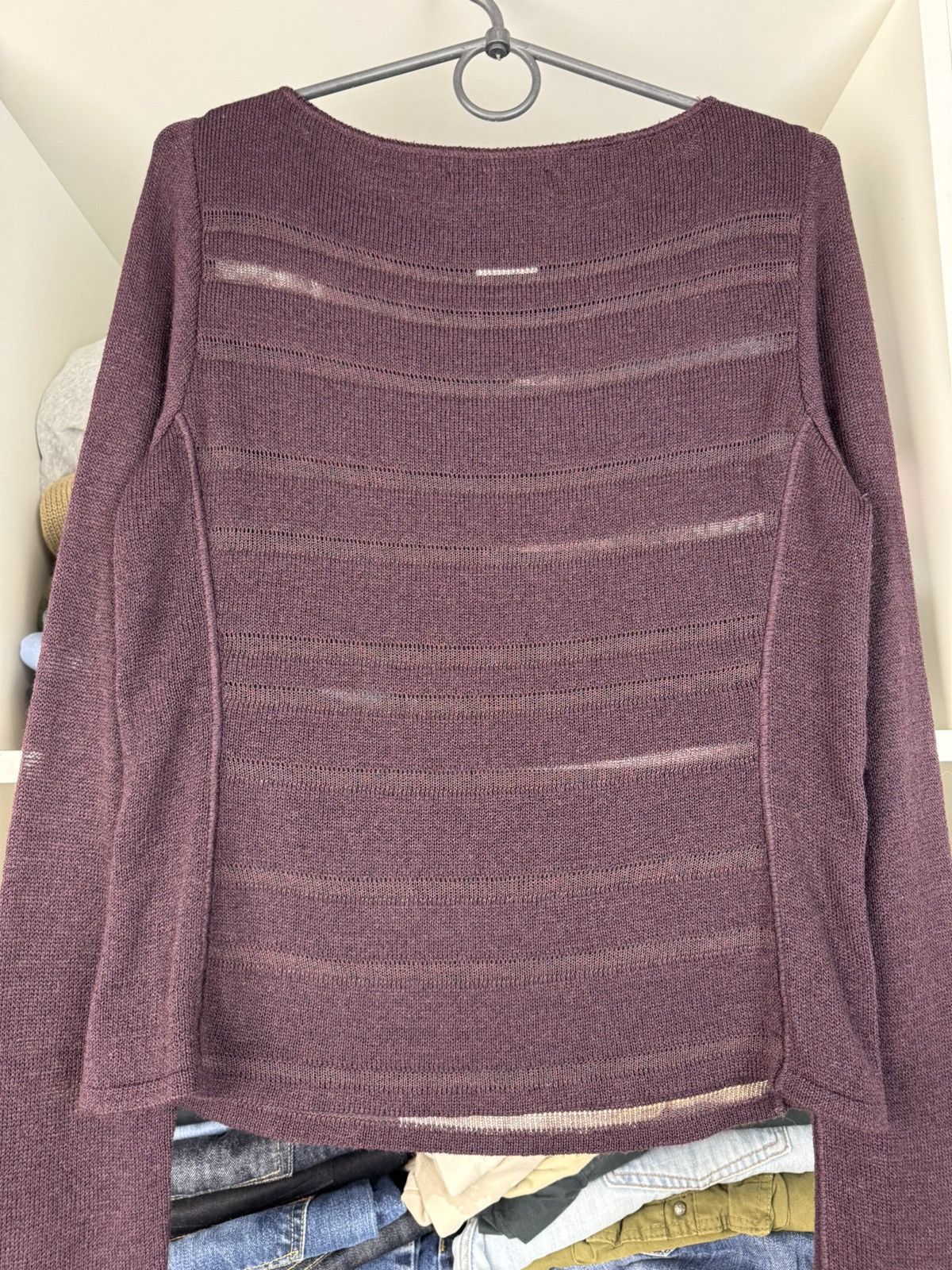 Sarah Pacini Sarah Pacini Italy Merino Wool Blend Striped Sweater Top OS Size ONE SIZE - 17 Thumbnail