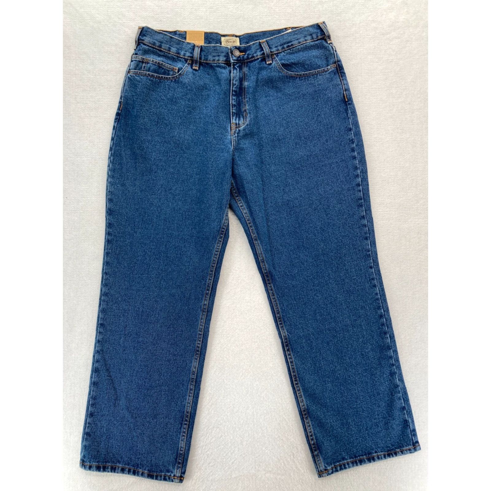 Vintage Foundry Relaxed Straight Jeans Mens 38x32 Medium Wash Blue Denim Workwear Pants Size US 38 / EU 54 - 2 Thumbnail