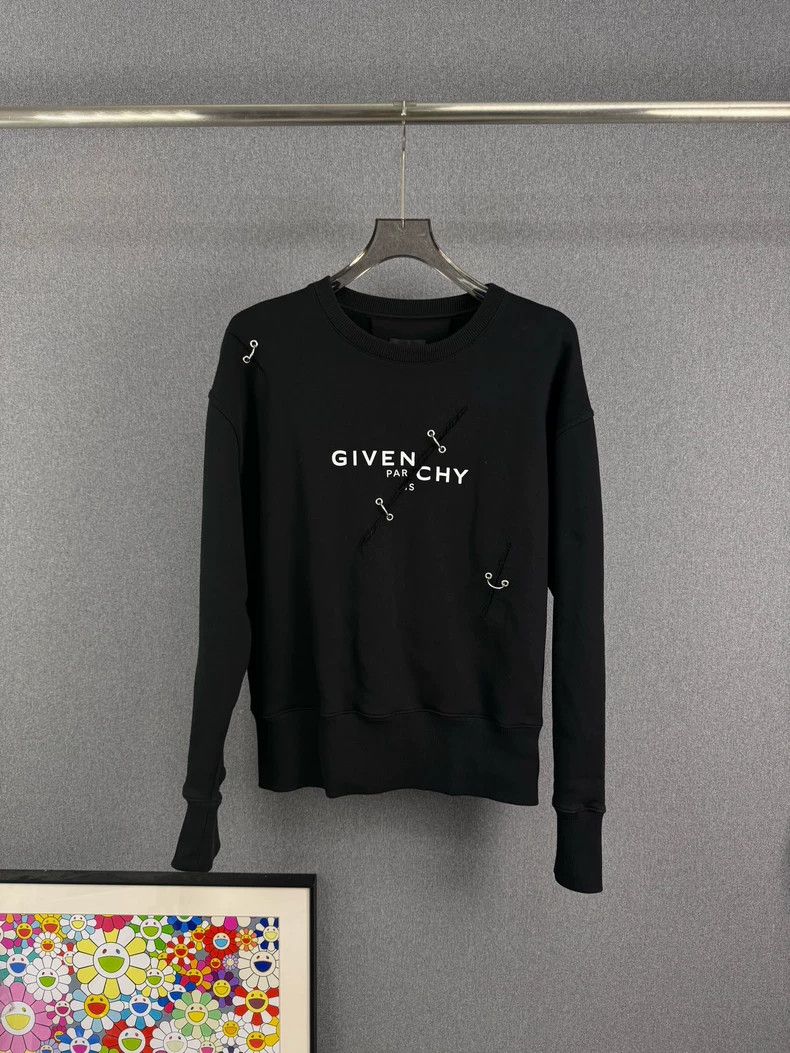 Givenchy Givenchy Distressed Long Sleeve Hooded Sweatshirt with Let Size US XL / EU 56 / 4 - 1 Thumbnail