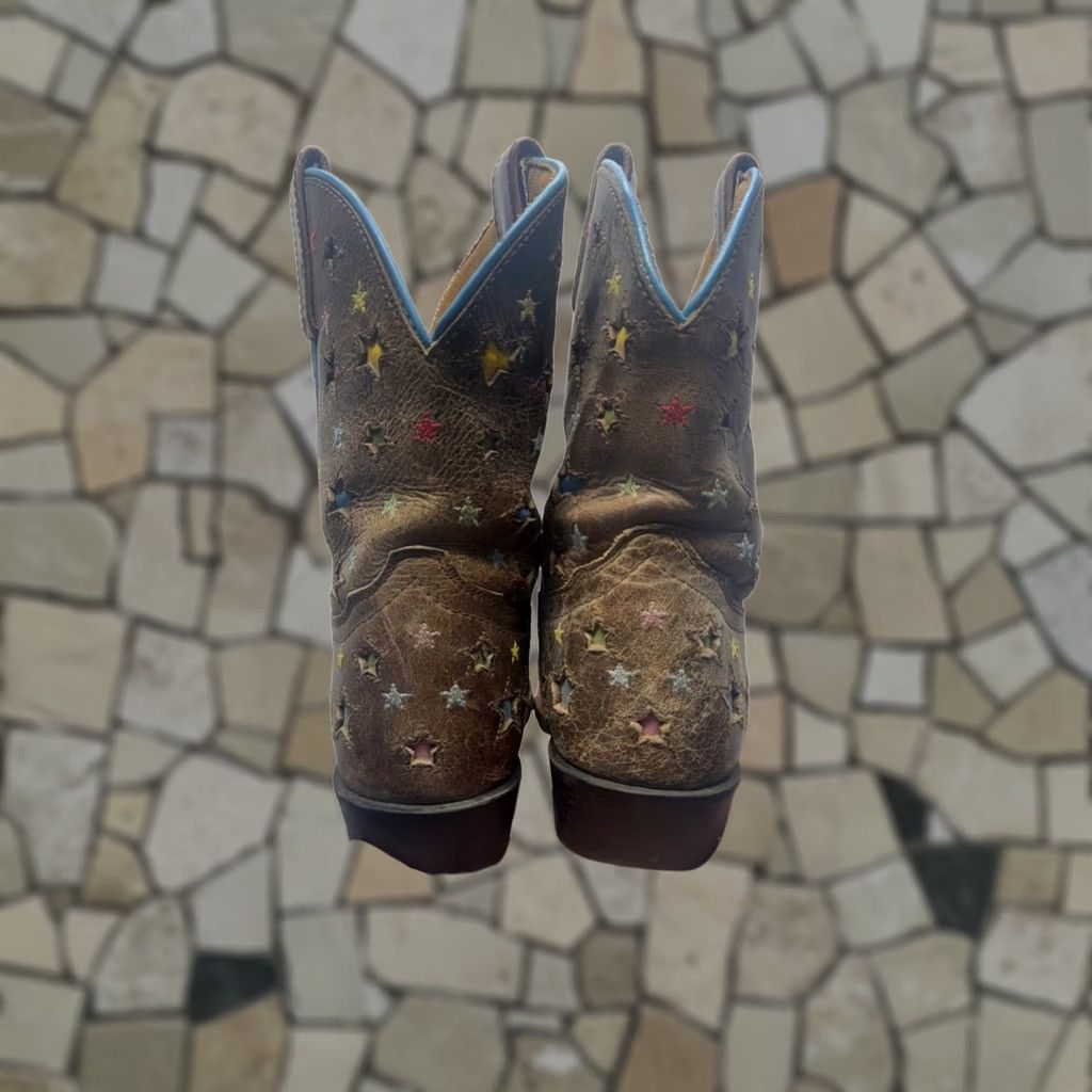 Ariat Ariat Western Boots Star Print Leather Brown Blue Trim Size 8 Womens Size US 8 / IT 38 - 1 Thumbnail