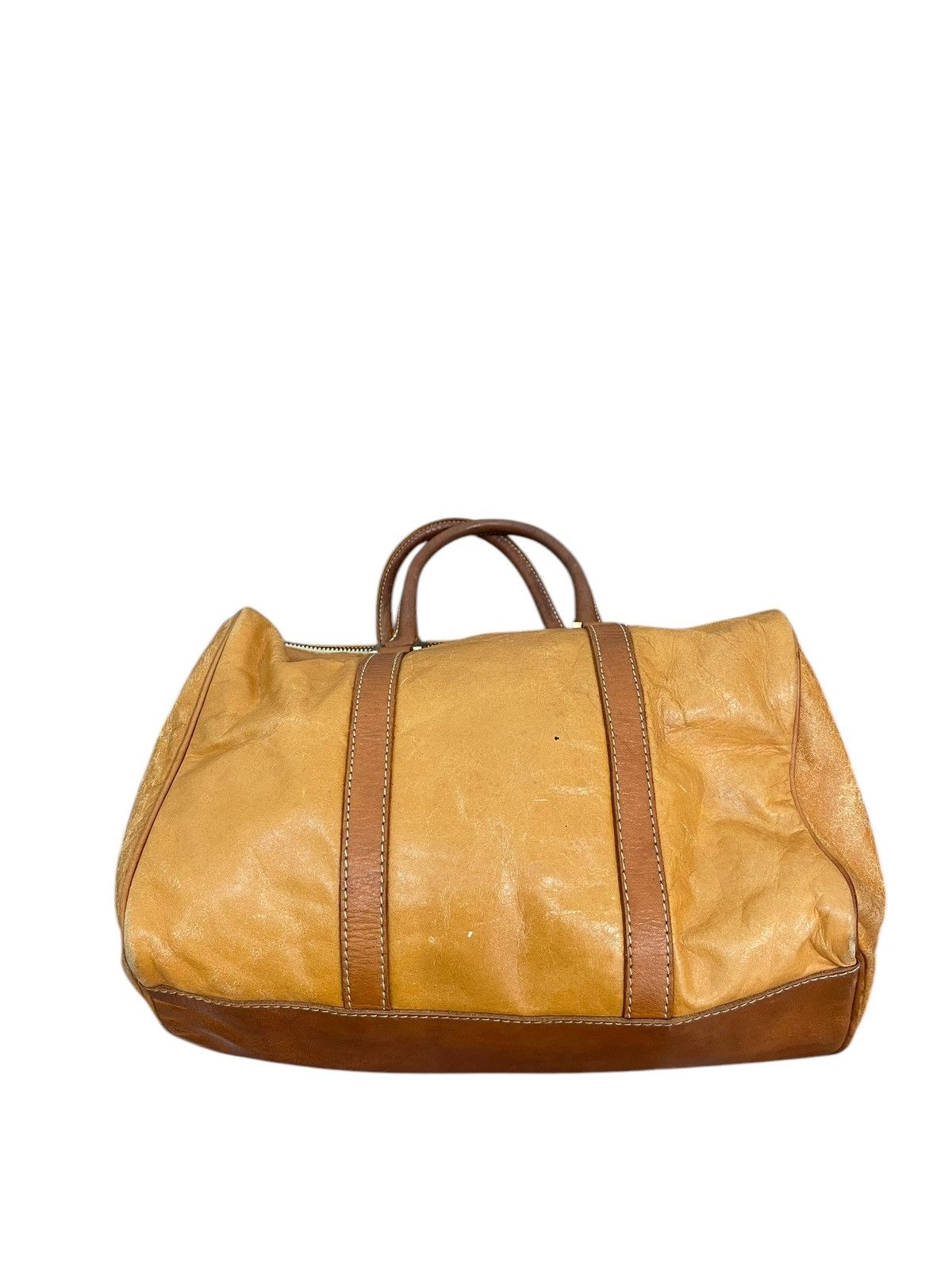 Genuine Leather Full Leather Patina Vtg Cream Kyoto Mini Boston Bag 1🟩9 Size ONE SIZE - 5 Thumbnail