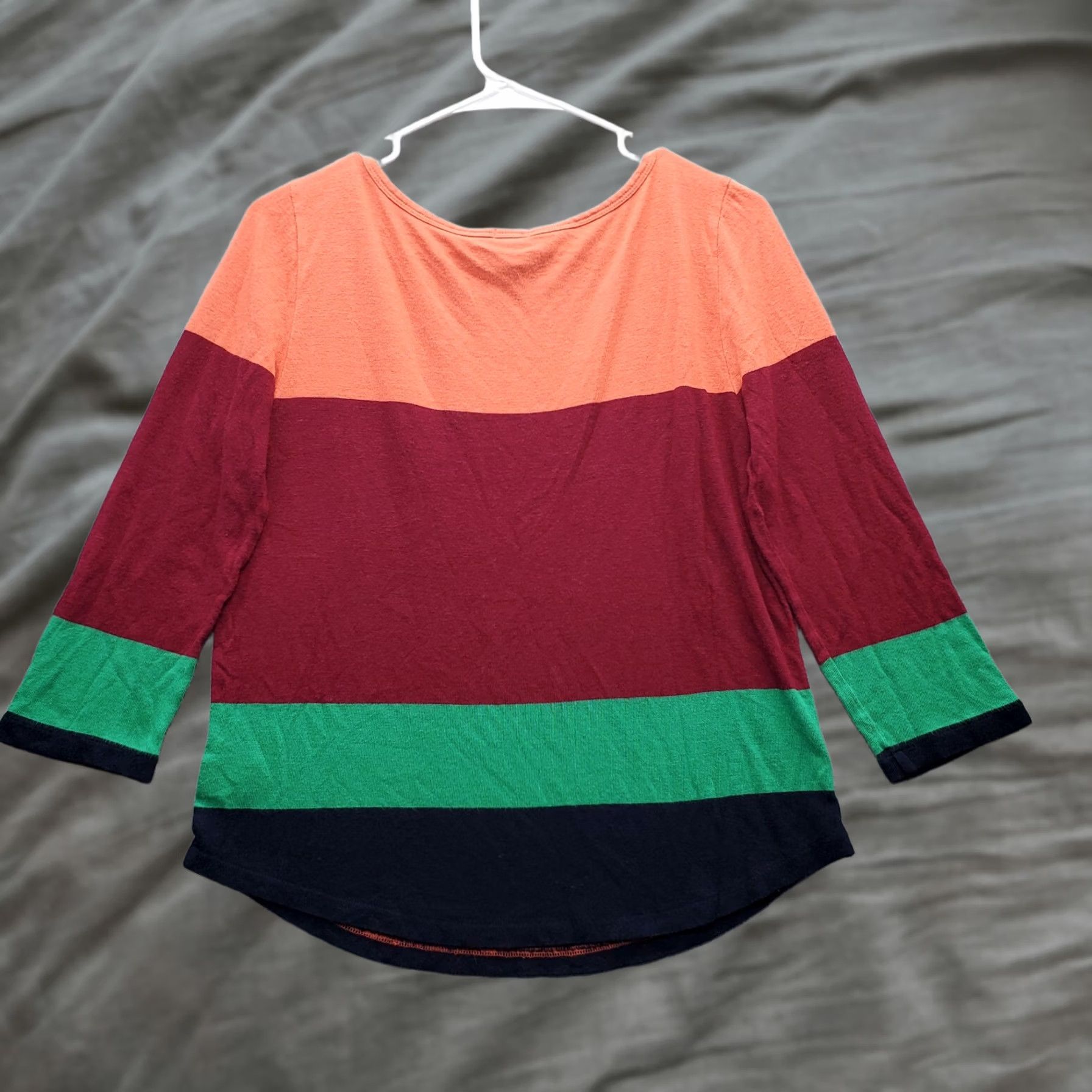 J.Crew J.CREW Knit Top Women Size S Mult striped Rayon Long Sleeve Round Neck Pullover Size S / US 4 / IT 40 - 1 Thumbnail