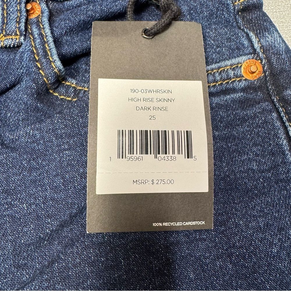 RE/DONE NWT New $275 RE/DONE High Rise Skinny Jeans in Dark Rinse S Size 25" / US 0 / IT 36 - 6 Thumbnail