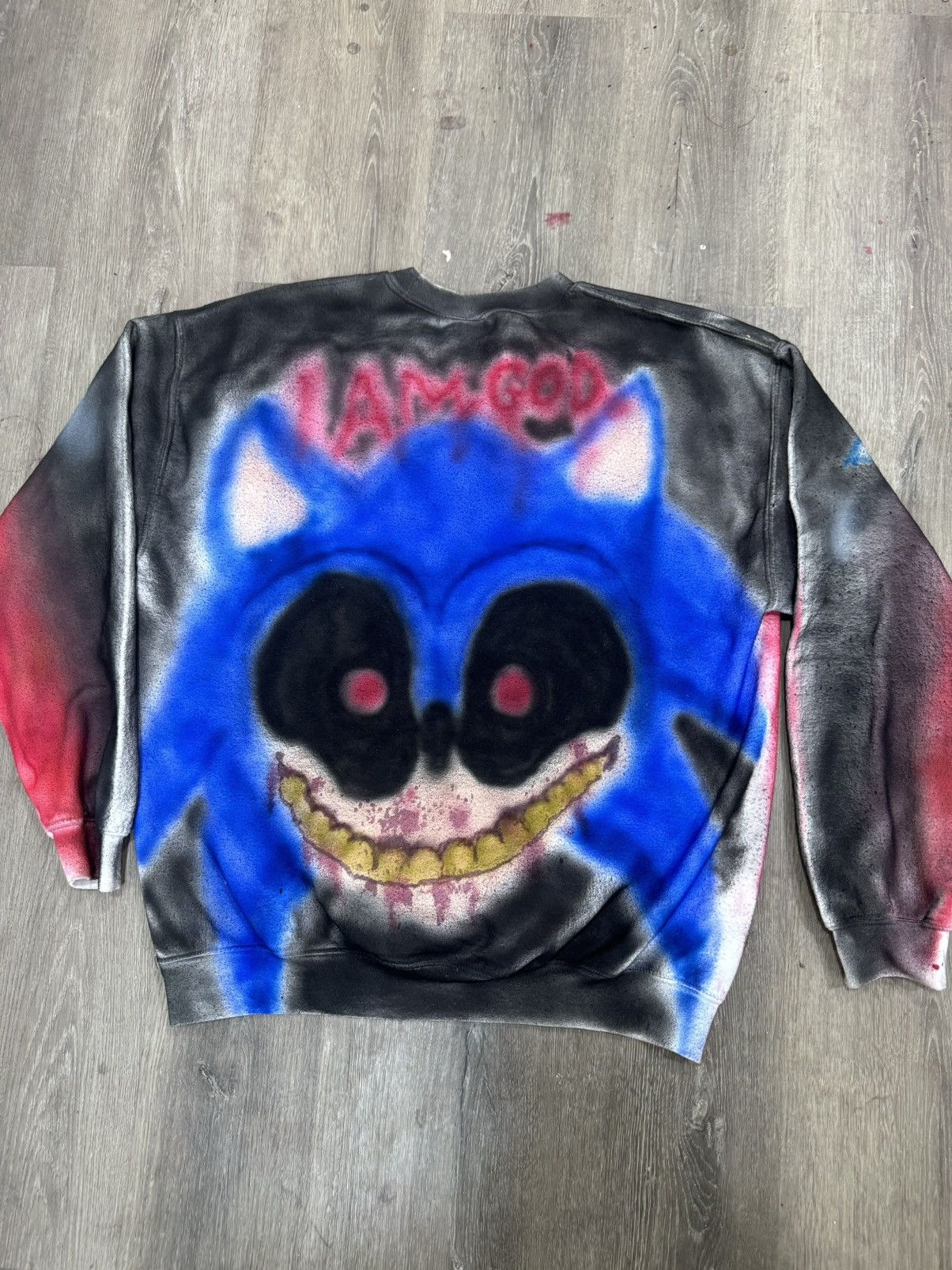 Vintage Sonic.exe creepypasta airbrush sweatshirt Size US L / EU 52-54 / 3 - 3 Thumbnail