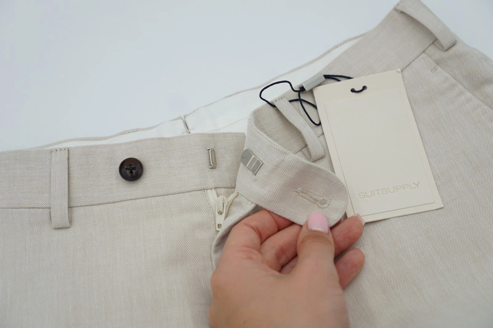 Suitsupply Men Suitsupply Pants Beige Cotton & Linen Brescia 23 US36S Size 36S - 3 Thumbnail