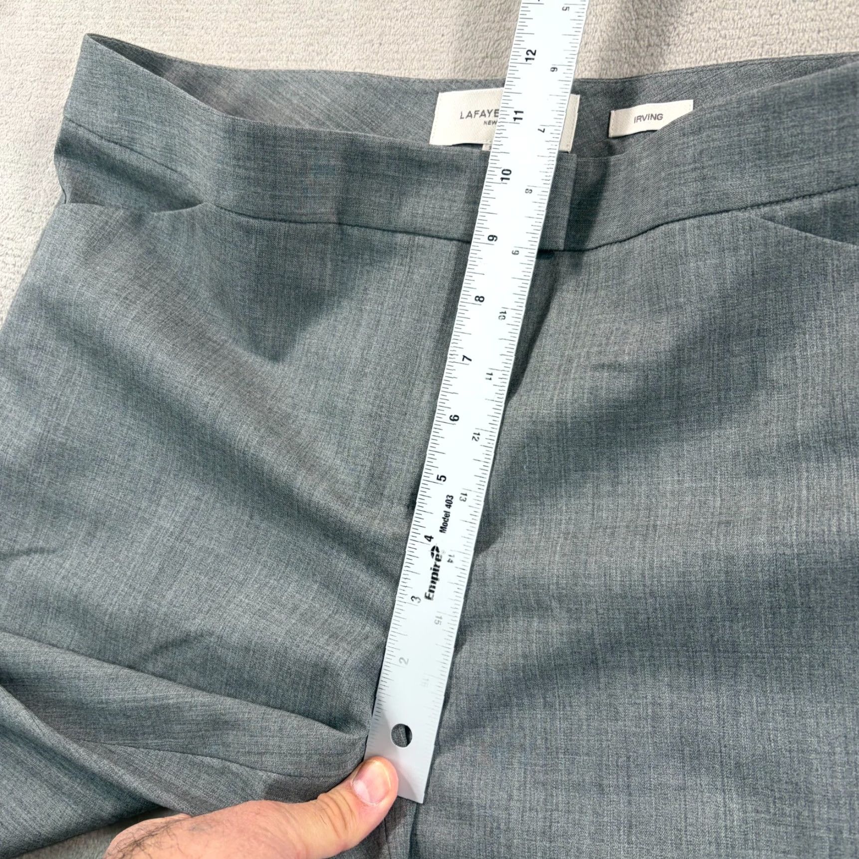 Vintage Lafayette 148 New York Irving Straight Leg Stretch Wool Pants in Nickel Women 12 Gray 36x30 Dress Pants, Formal, Stretch, Regular Fit Size 34" / US 12 / IT 48 - 7 Thumbnail