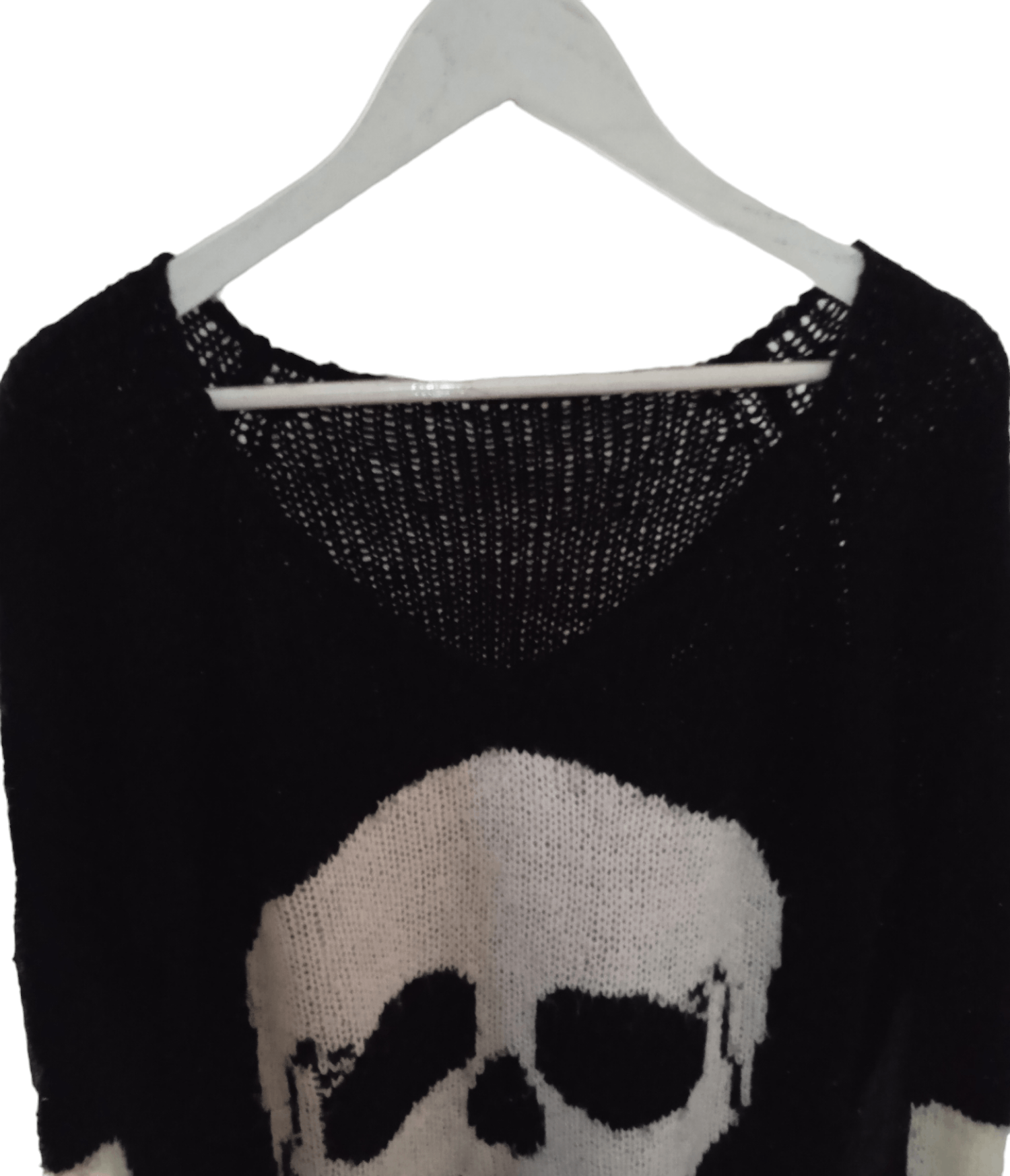 If Six Was Nine × Japanese Brand × Le Grande Bleu (L.G.B.) Distressed Grunge Big skull Mesh knit Size US M / EU 48-50 / 2 - 4 Thumbnail
