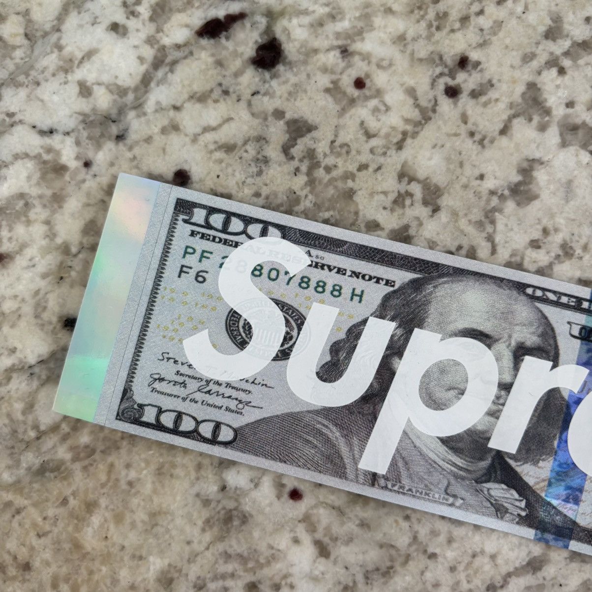 Supreme Supreme Money Ben Franklin $100 Dollar Bill Box Logo Sticker Size ONE SIZE - 2 Thumbnail
