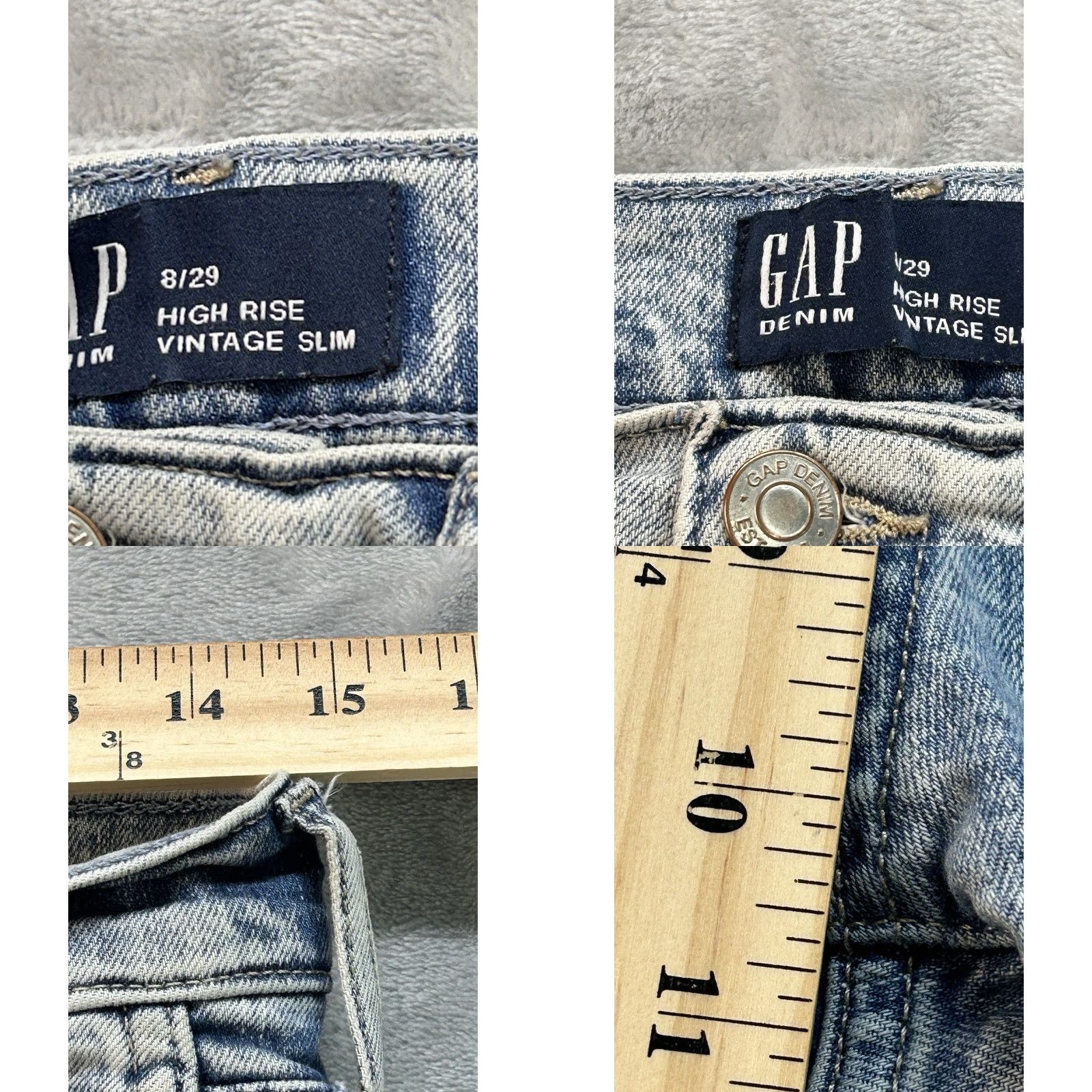 Gap Gap Jeans Womens 8/29 Light Blue High Rise Slim Stretch Denim Vintage 5-Pocket Zipper Fly 30W Inseam 26 Zip Size 30" / US 8 / IT 44 - 8 Thumbnail