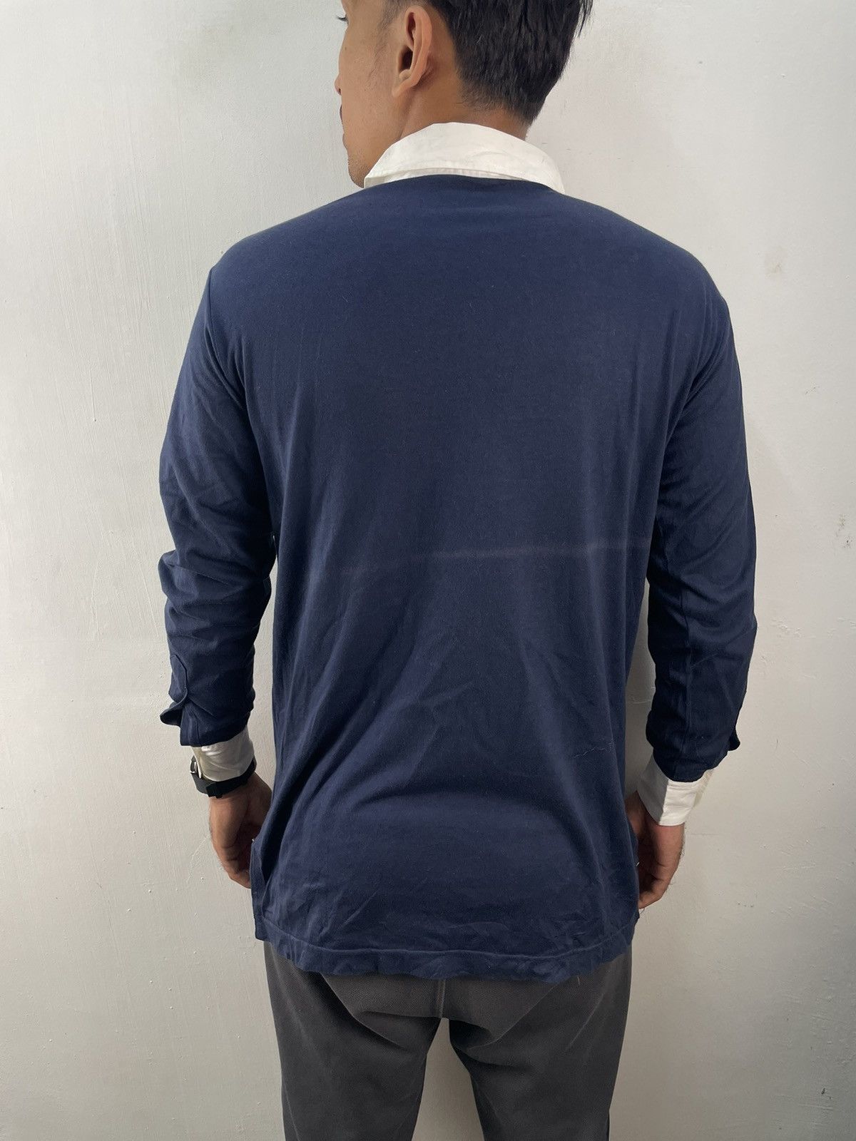 Ralph Lauren Vintage Ralph Lauren Polo Rugby Long Sleeve Navy Blue Size US M / EU 48-50 / 2 - 2 Thumbnail