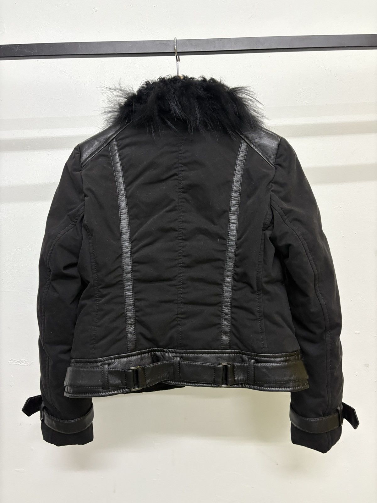 Beauty Beast Fragile Fur Faux Leather Demo Jacket Asymmetrical Lace Up Size US XS / EU 42 / 0 - 16 Thumbnail