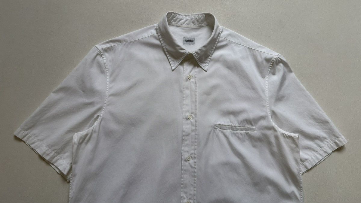 Jil Sander Late 2000s White Short Sleeve Shirt Size US M / EU 48-50 / 2 - 3 Thumbnail