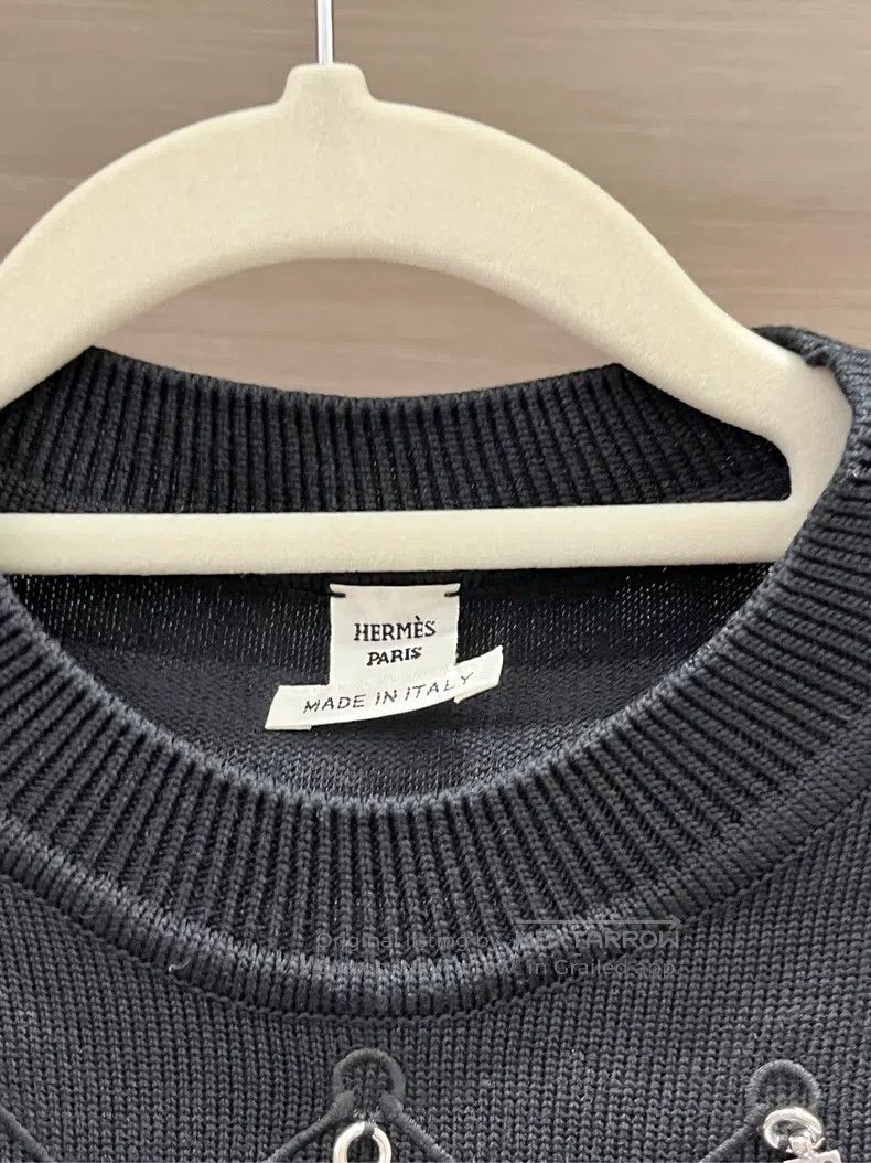 Hermes Hermes Gray harness leather trim sweatshirt Size XXS / US 00 / IT 34 - 3 Thumbnail