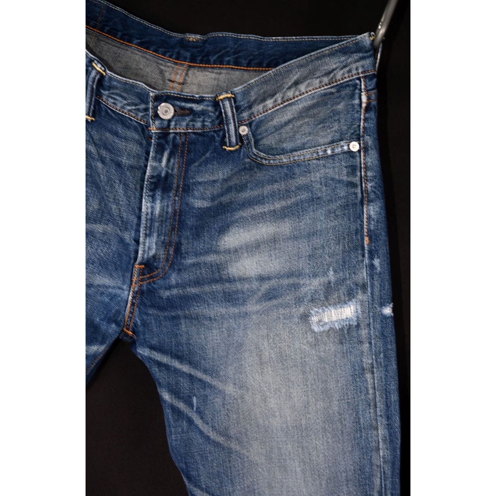 Levi's Levi’s 504 Jeans Regular Straight Men Blue Distressed W34 L32 Size US 34 / EU 50 - 5 Thumbnail