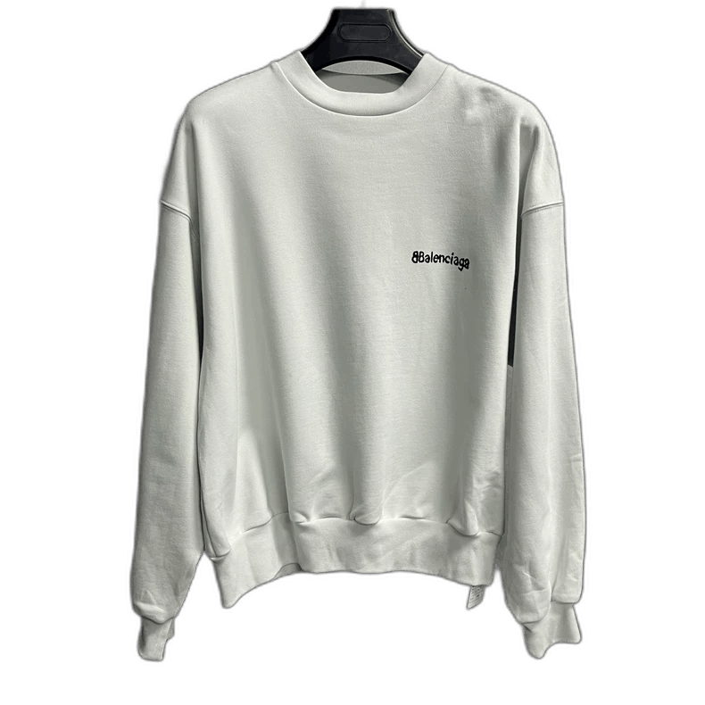 Balenciaga Balenciaga White Logo Print Crewneck Sweatshirt Size US S / EU 44-46 / 1 - 1 Thumbnail