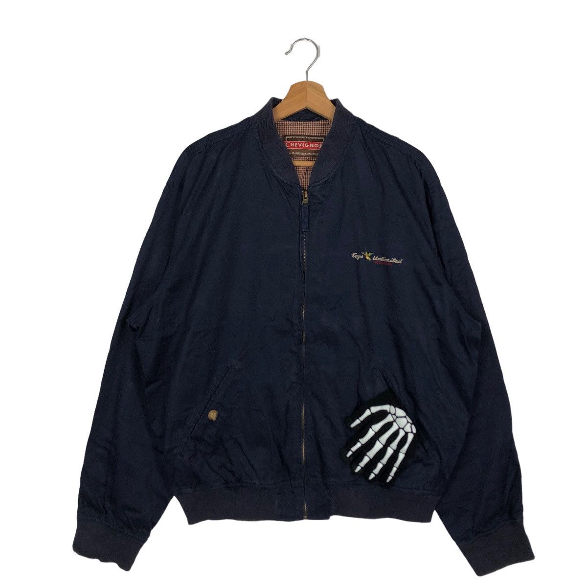 hot vintage bomber jacket chevignon issey miyake tartan lining