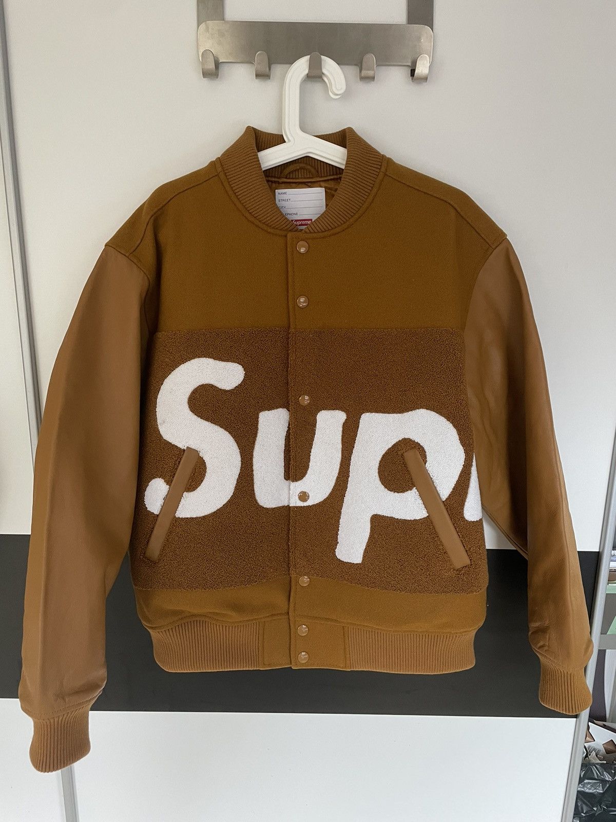 Supreme Supreme Big Logo Chenille Varsity Jacket | Grailed