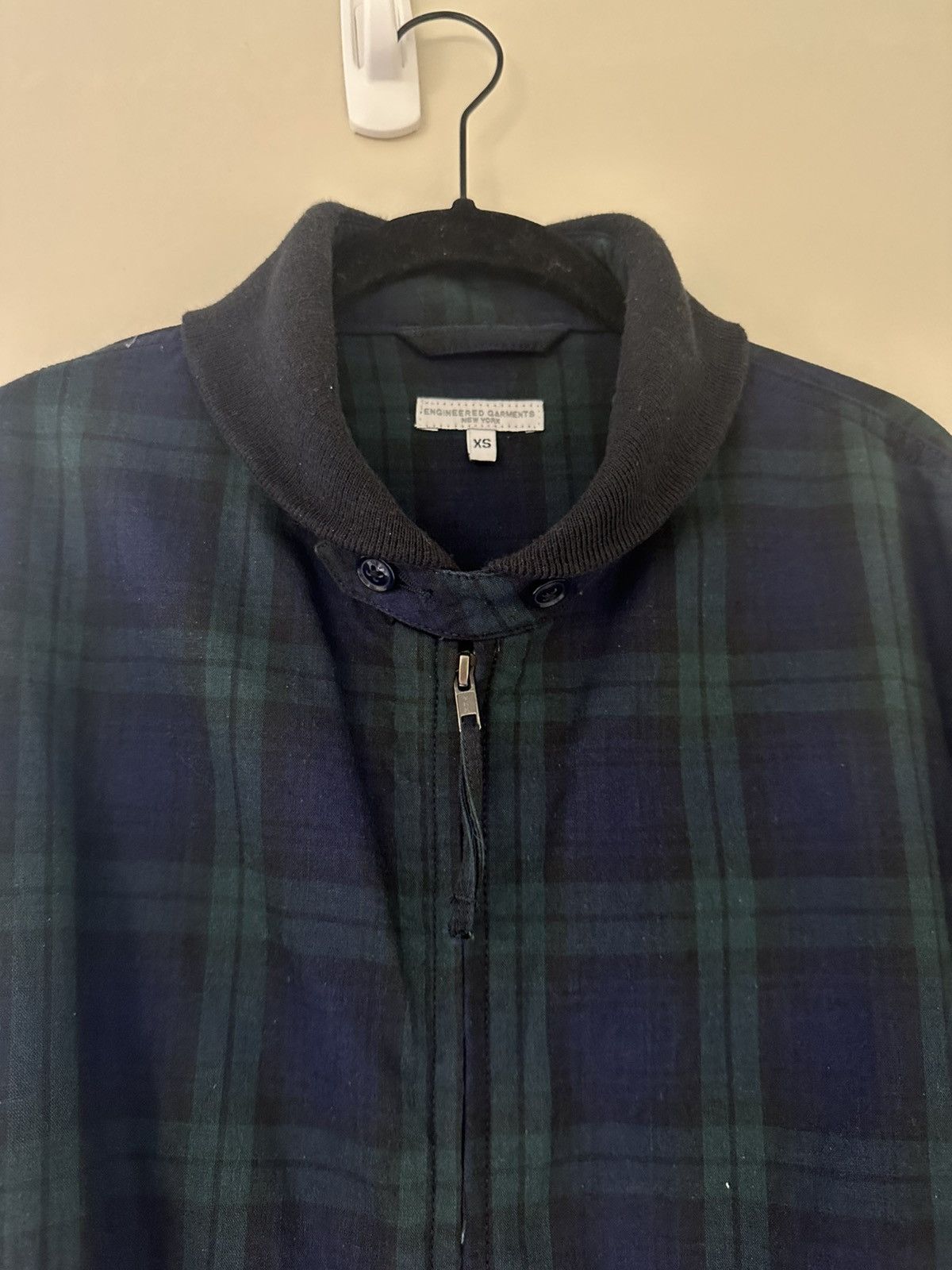 Engineered Garments Navy Check Bomber Jacket Size US S / EU 44-46 / 1 - 6 Thumbnail