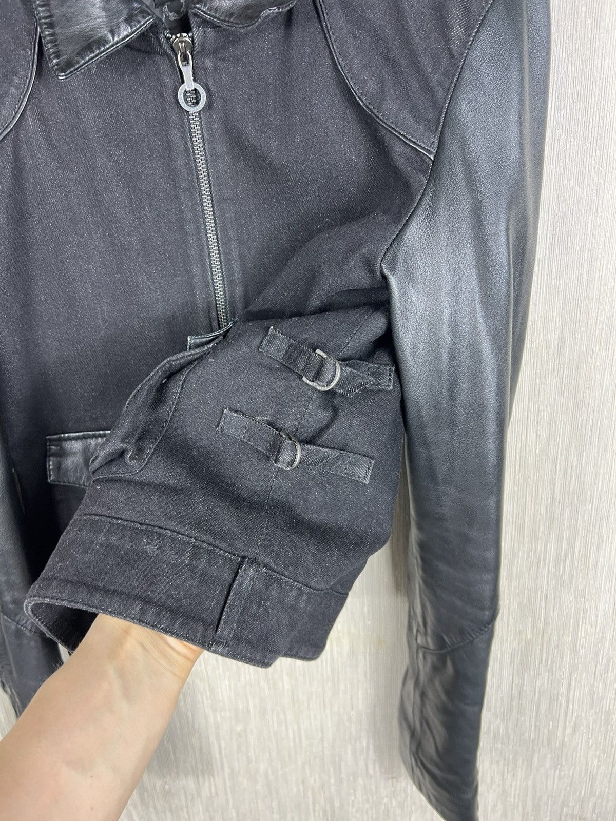 Diesel Black Gold Archive Diesel black gold denim leather jacket ties sleeves Size S / US 4 / IT 40 - 11 Thumbnail