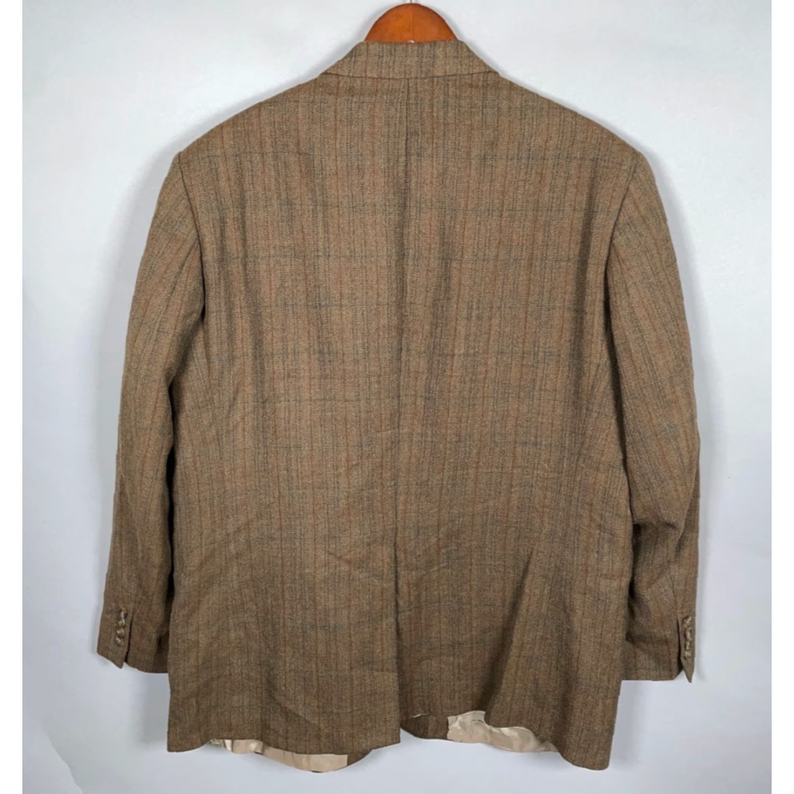 Ralph Lauren Lauren Ralph Lauren Wool Blazer 48 Regular Brown Herringbone Casual Mens Size 48R - 3 Thumbnail
