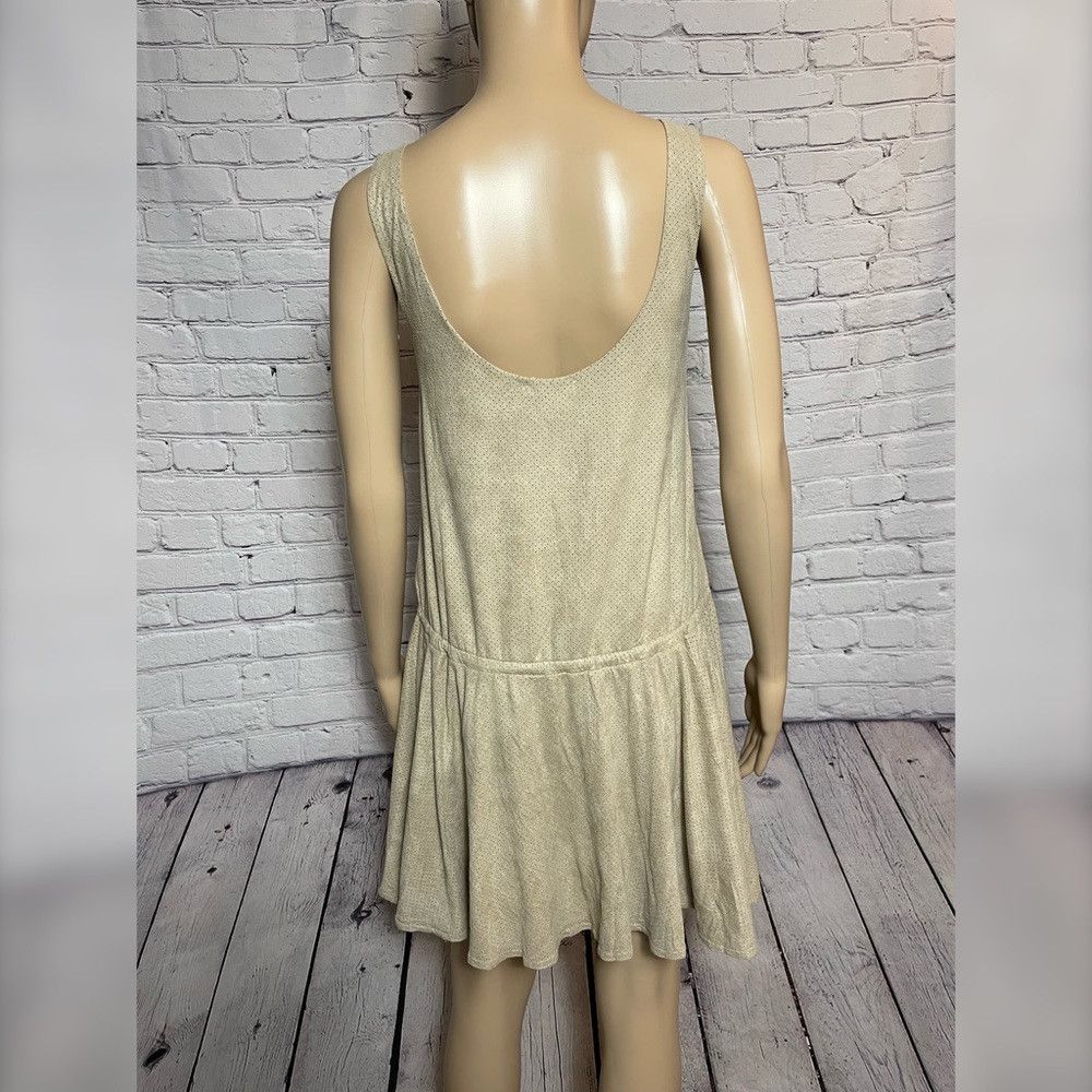 Free People NWT New $88 Free People Beige Perforated Tunic Mini Dress S Size M / US 6-8 / IT 42-44 - 4 Thumbnail