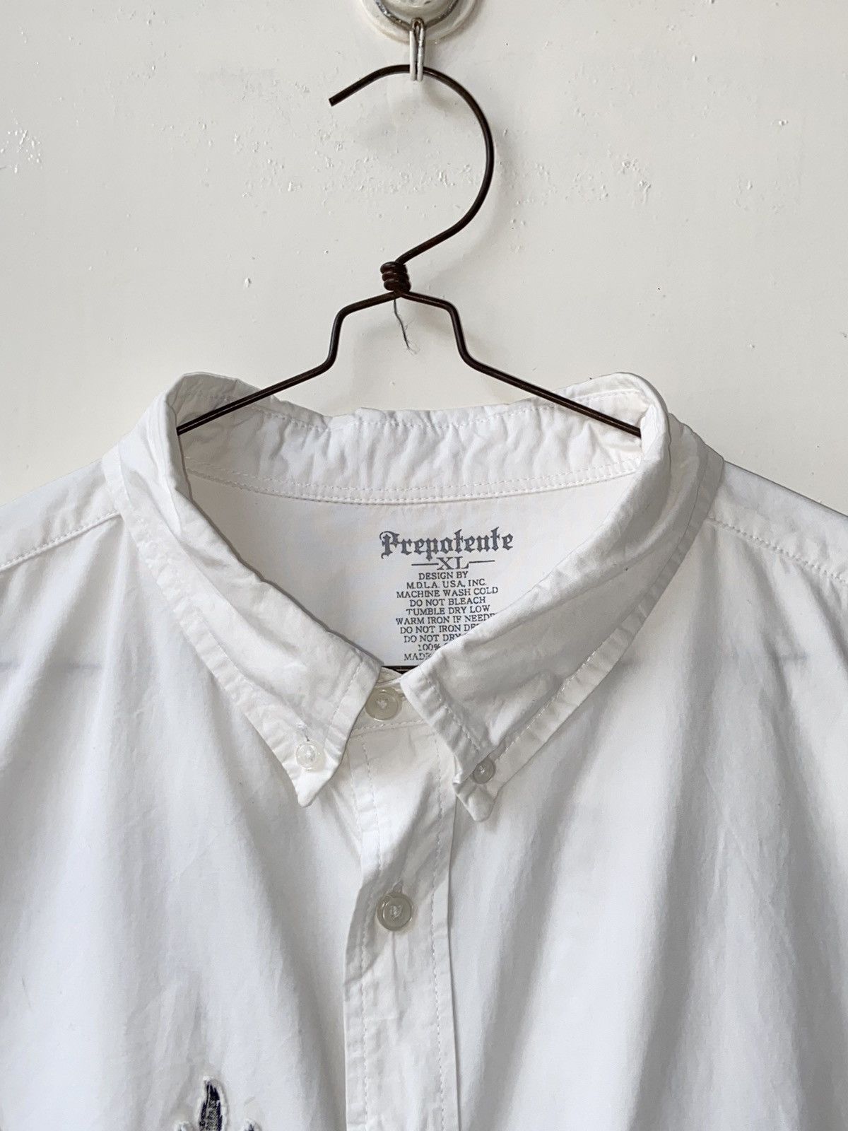 Issey Miyake × Japanese Brand × Vintage PREPOTENTE White Motive Shirt Size US L / EU 52-54 / 3 - 5 Thumbnail