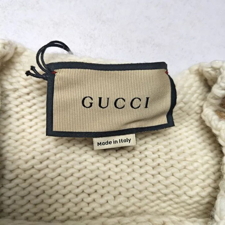 Gucci Gucci Gucci Men's Loose Knit Sweater with Leather Detail - Size US S / EU 44-46 / 1 - 2 Thumbnail