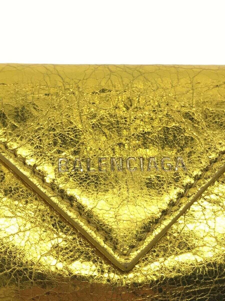 Balenciaga Balenciaga Leather Tri-Fold Wallet Gold Size ONE SIZE - 3 Thumbnail