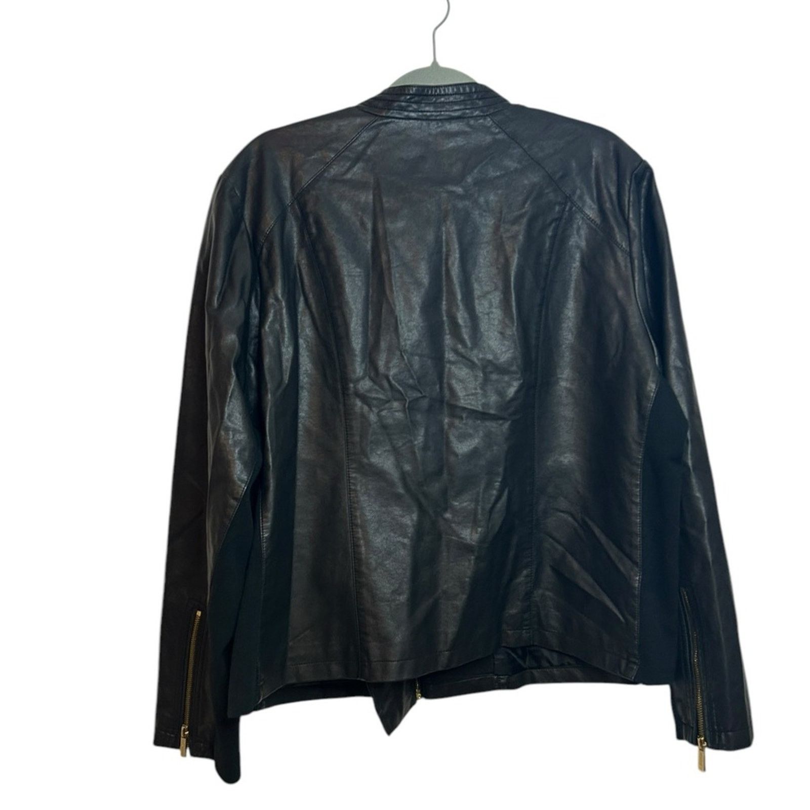 Calvin Klein Calvin Klein Faux Leather Moto Jacket Size XXL / US 16-18 / IT 52-54 - 2 Thumbnail