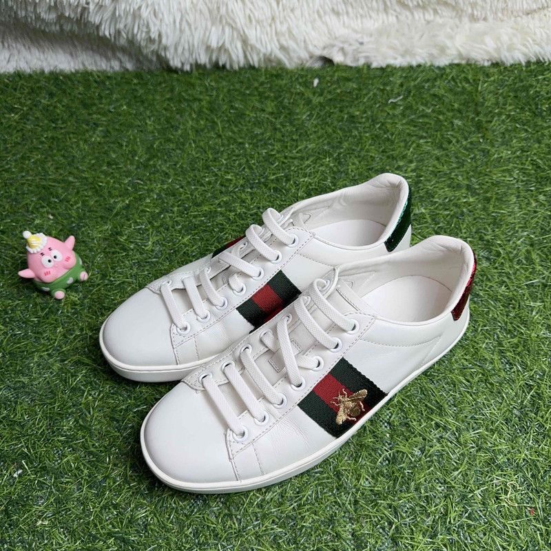 Gucci Gucci Ace White Sneakers with Red Green Stripes 0079 Size US 4.5 / IT 34.5 - 1 Thumbnail