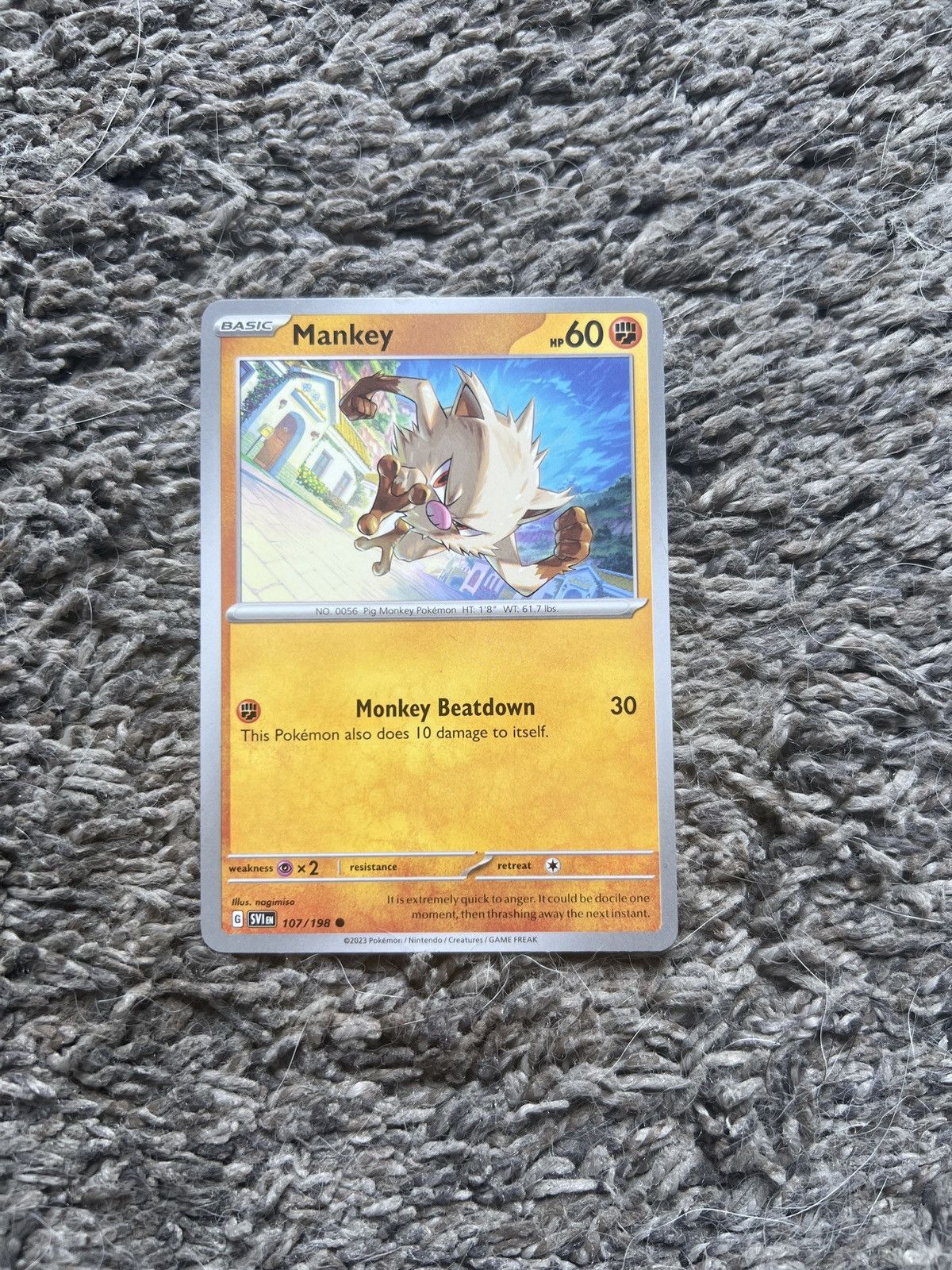 Pokemon 2023 Pokémon Mankey Basic Card Size ONE SIZE - 1 Thumbnail