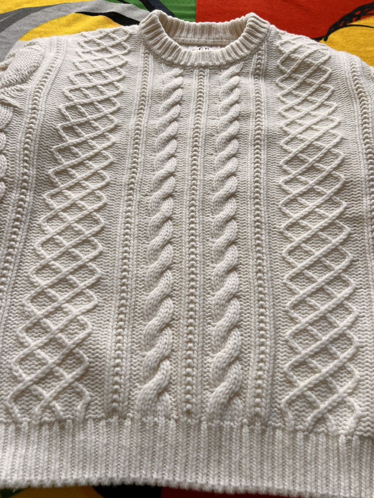 C.P. Company L C.P. Company Cable Knit Sweater Off White pullover jumper Size US L / EU 52-54 / 3 - 17 Thumbnail