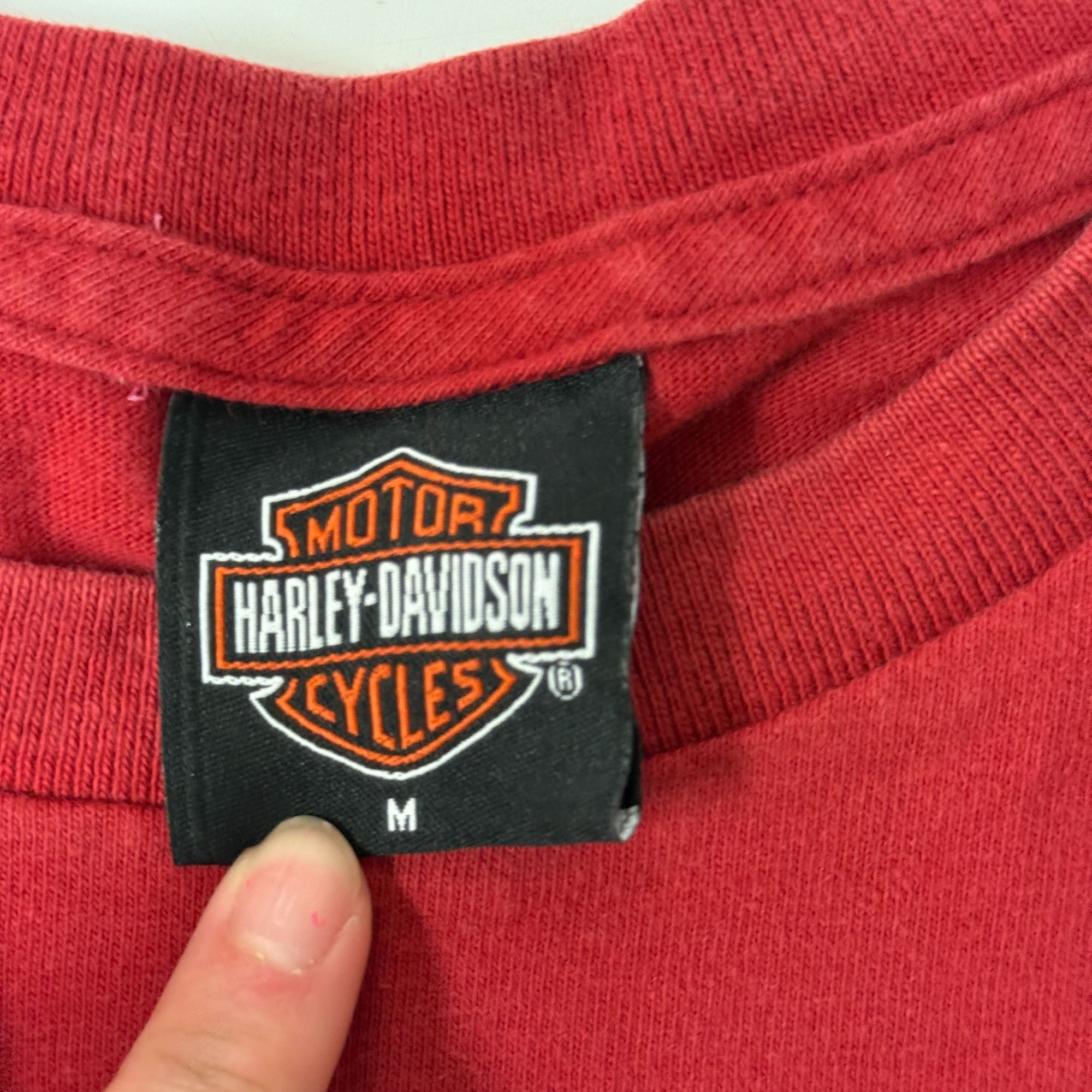 Harley Davidson Red Motorcycle Tank Top HOUSTON Texas BIKER Muscle Shirt USA Size US L / EU 52-54 / 3 - 6 Thumbnail