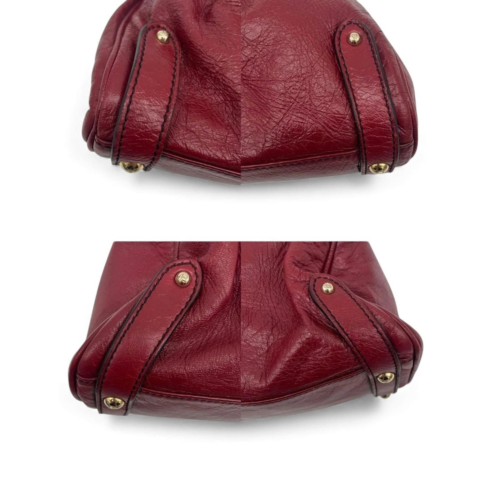 Fendi Fendi - Burgundy Leather Handbag Gold Hardware Size ONE SIZE - 6 Thumbnail