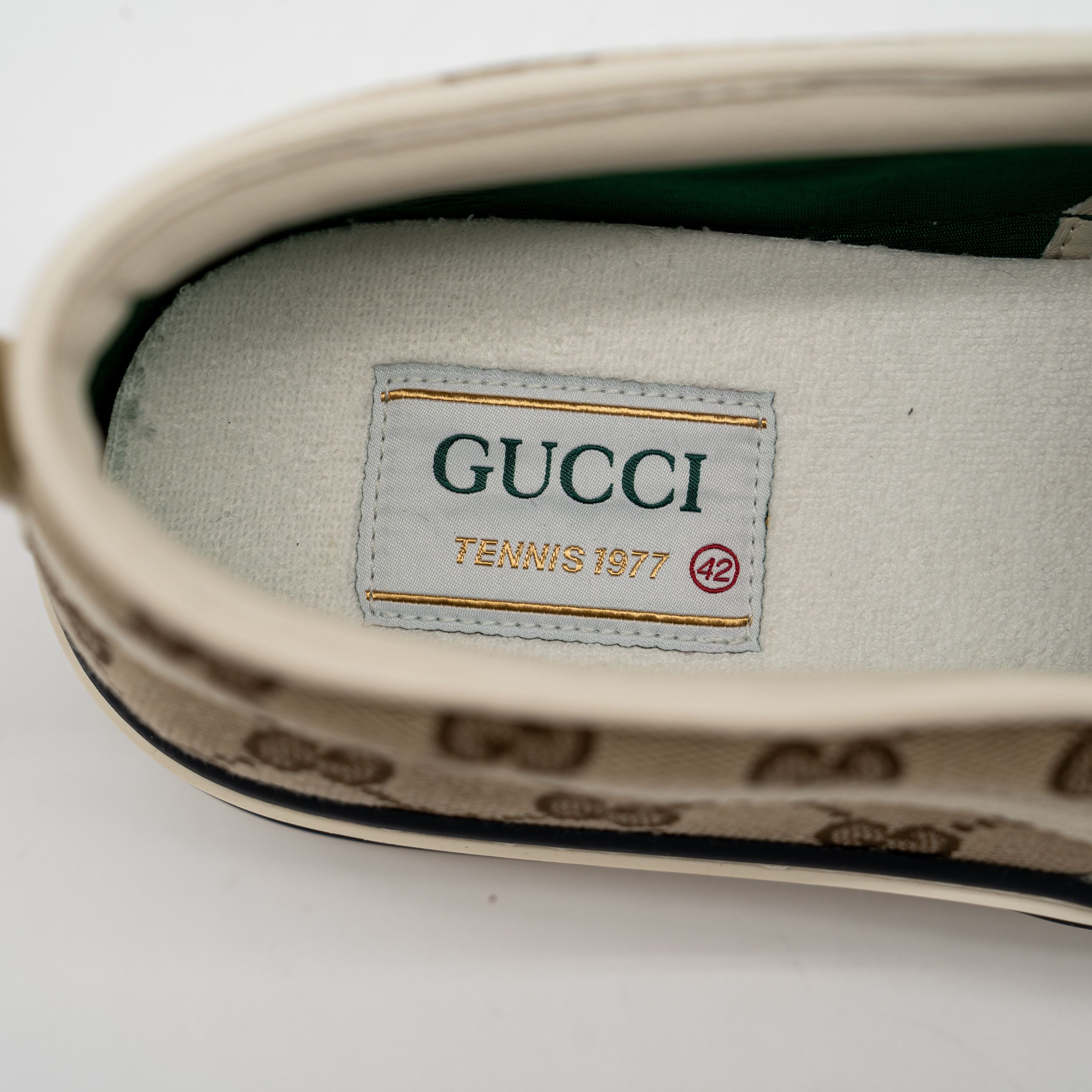 Gucci 42G Gucci GG Supreme Loafers Sneakers Slip On Tennis Beige Size US 12 / IT 42 - 9 Thumbnail