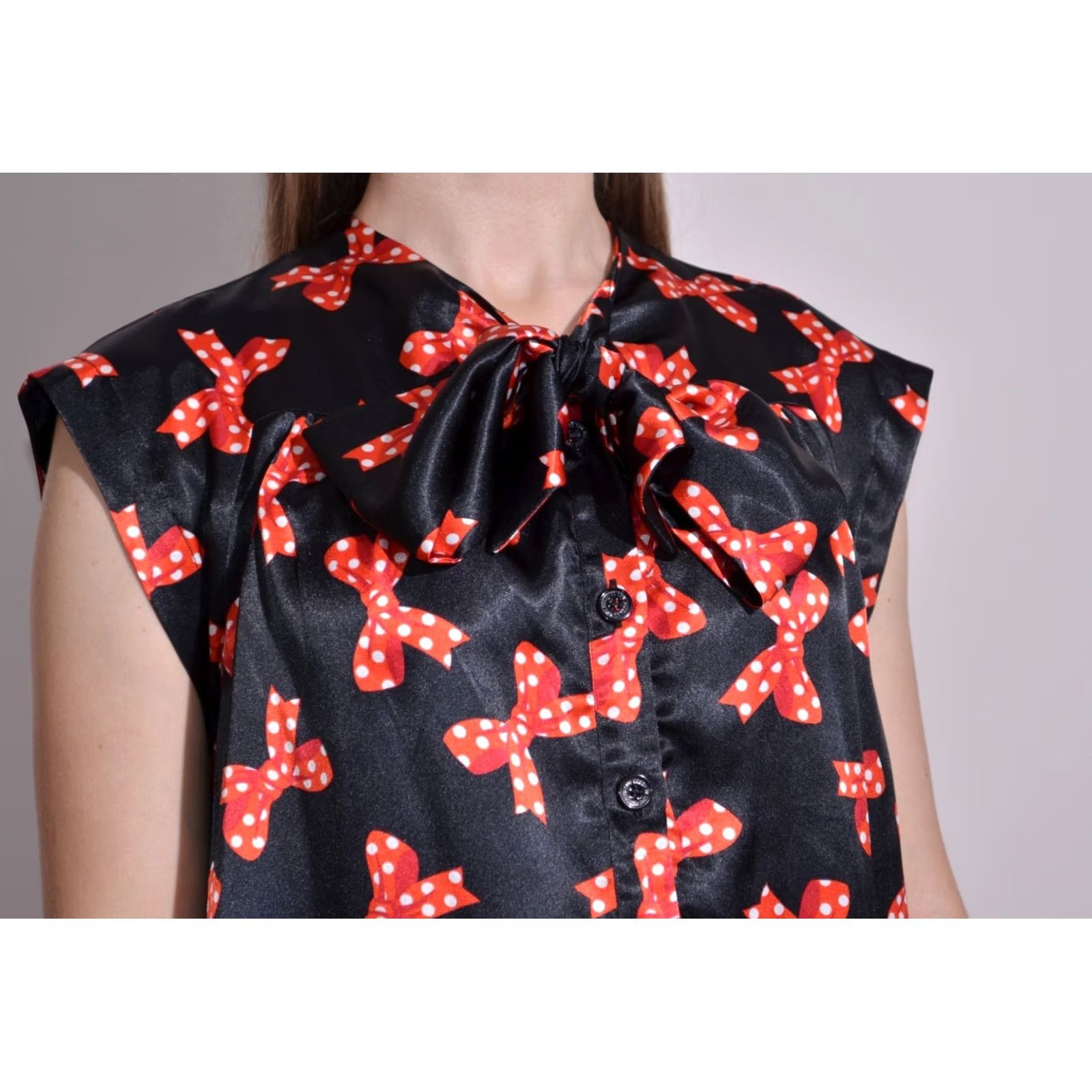 Moschino LOVE MOSCHINO Dress Bow Print with Pockets Short Black Women's IT38 UK6 US2 Dress, Mini, Spring/Summer Womens Size 26" / US 2 / IT 38 - 4 Thumbnail