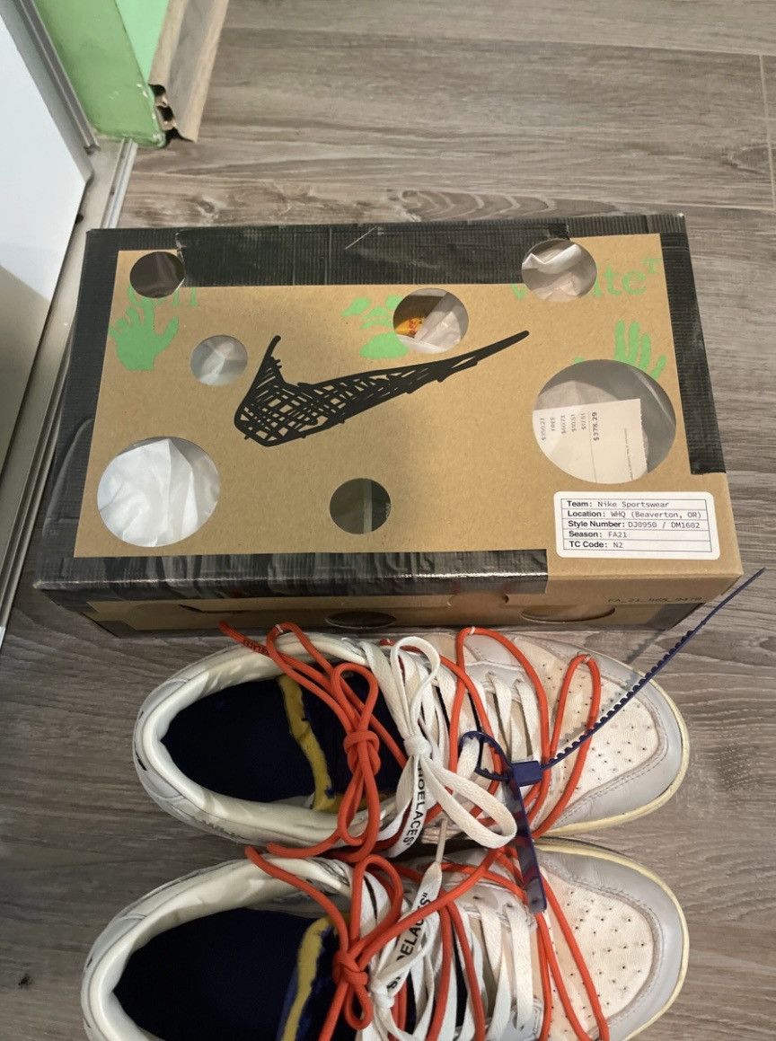 Off-White Nike Off White Dunks “Lot 23” Size US 9.5 / EU 42-43 - 7 Thumbnail