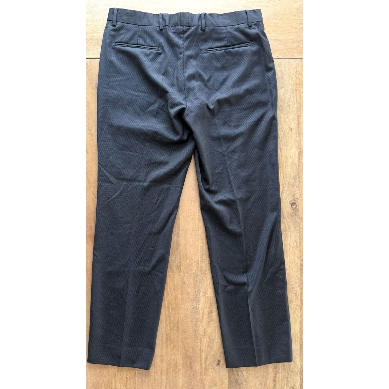 Pierre Balmain VINTAGE Balmain Pierre Dress Pants Mens 52 Slim Straight Black Pinstripe Wool 37x31 90s City Office Mens Size US 36 / EU 52 - 2 Thumbnail