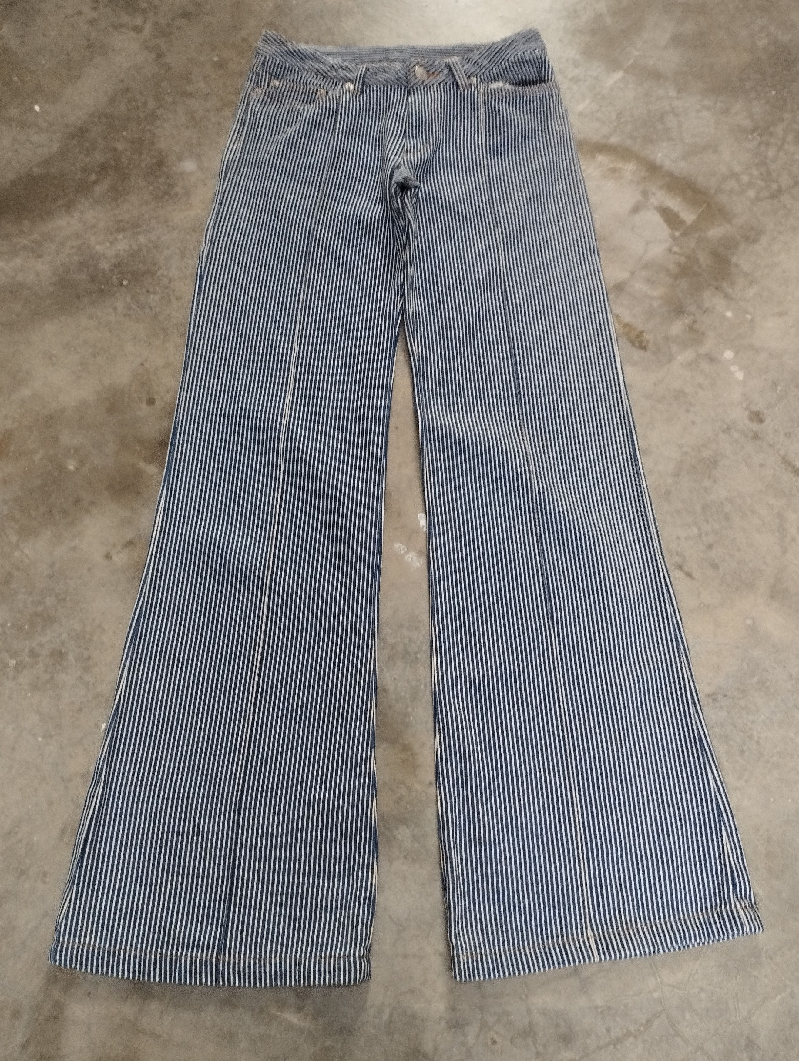 Super Flare Jeans Japan Hickory Stripe Bootcut Jeans