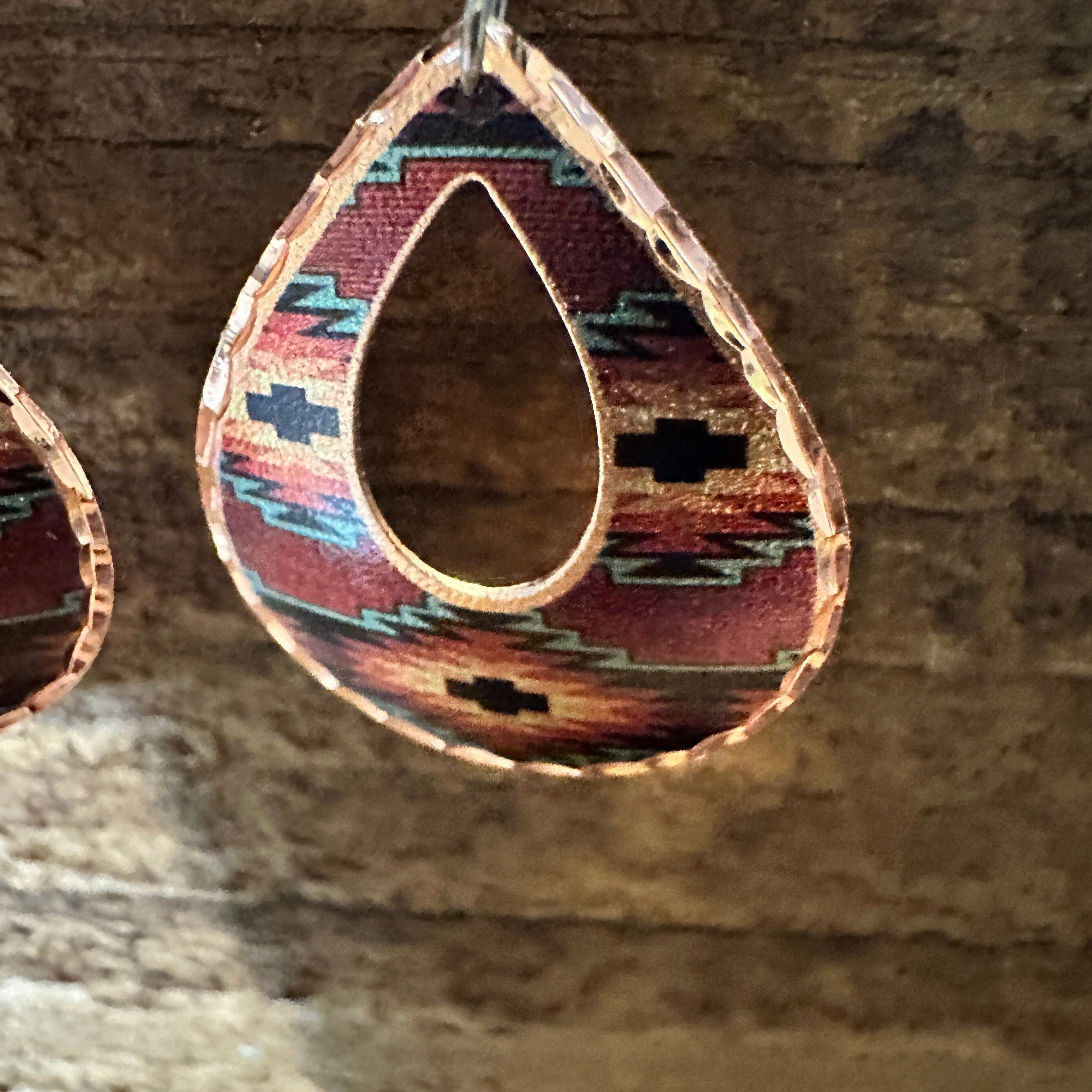 Other Handmade Boho Copper Earrings, Diamond Cut Southwestern Nati Size ONE SIZE - 5 Thumbnail