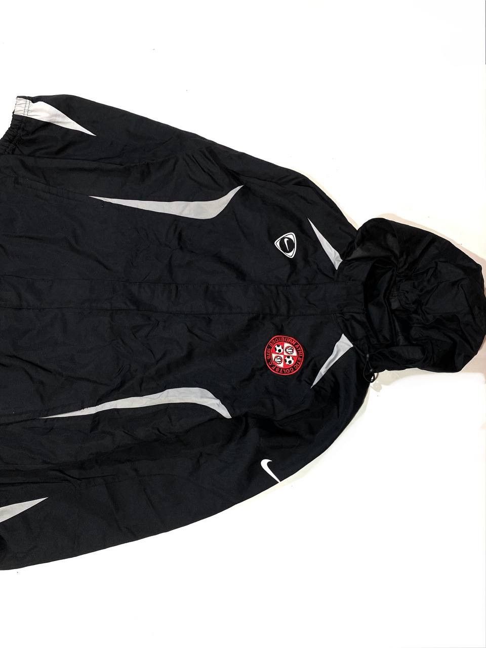Nike × Vintage 90s Nike Team Retro Hooded Track Jacket Swoosh Logo Rare Size US L / EU 52-54 / 3 - 10 Thumbnail