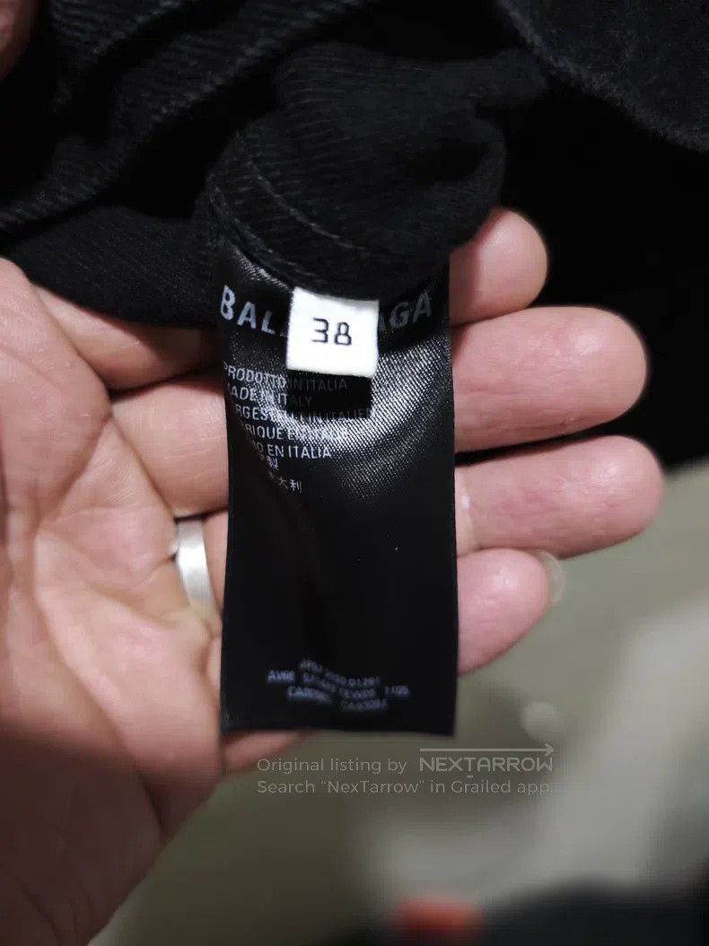 Balenciaga Balenciaga Black Jean Jacket with Back Crystal Studs Size XS / US 0-2 / IT 36-38 - 7 Thumbnail