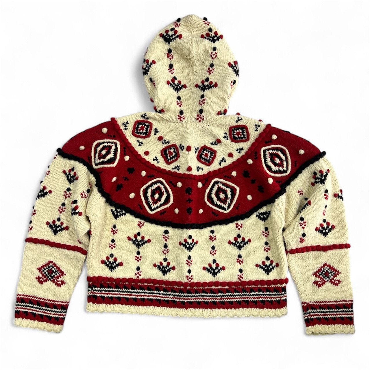 Issey Miyake Vintage I.S. Issey Miyake 80s Hand Knit Wool Hooded Cardigan Size US M / EU 48-50 / 2 - 4 Thumbnail